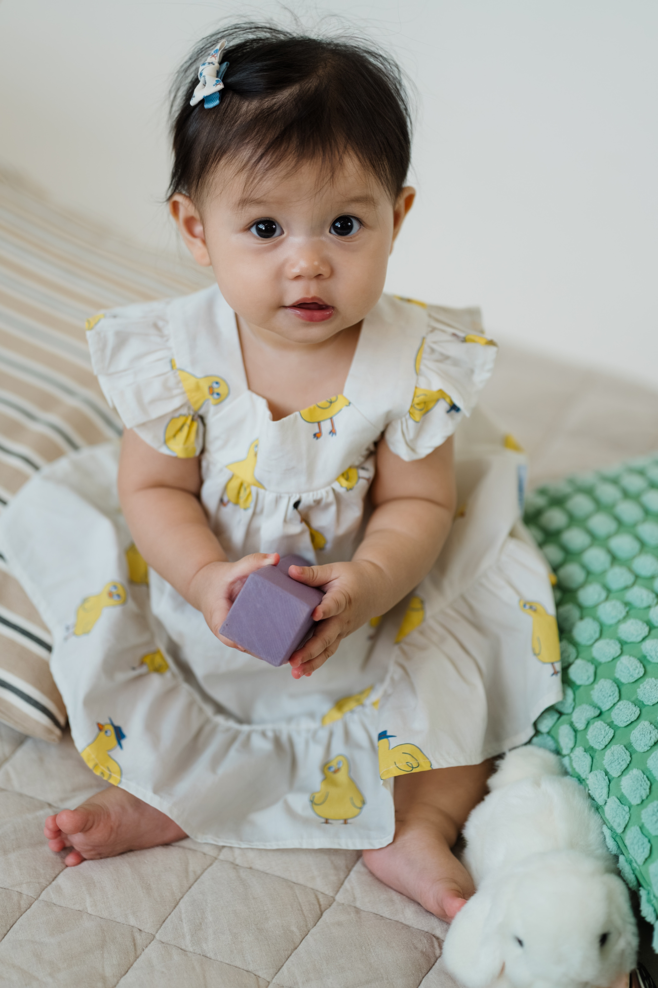 Chicks Cream Baby Ruffled Dress