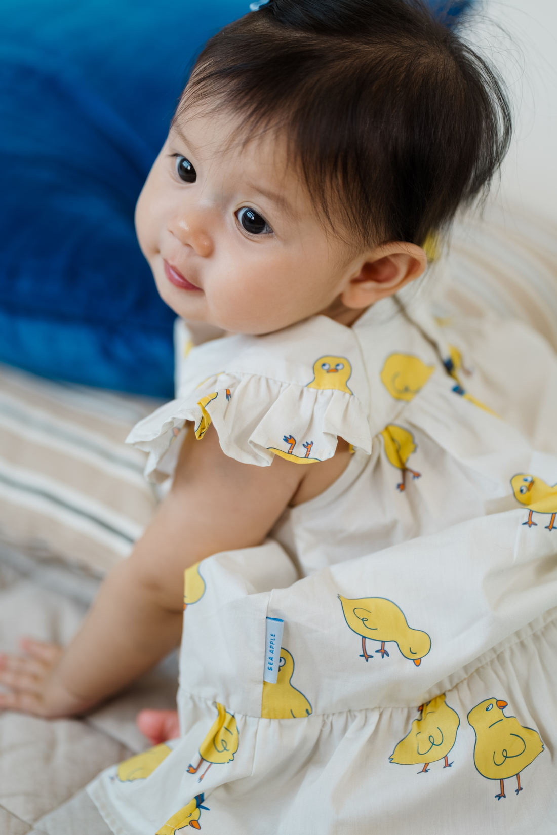 Chicks Cream Baby Ruffled Dress