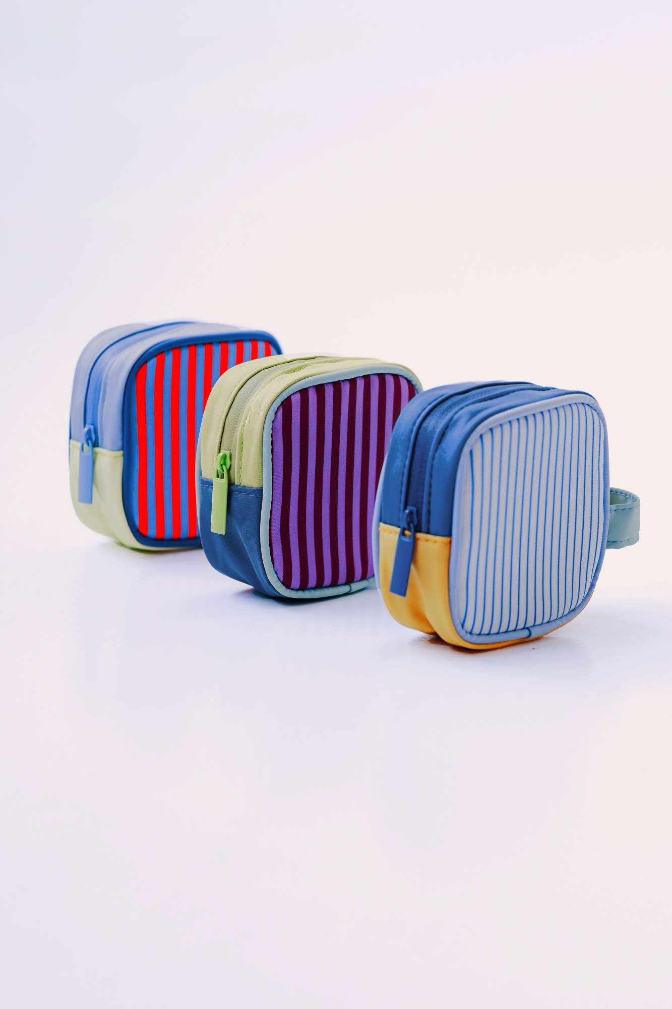 Personalisable Coral Stripe Block Pouch