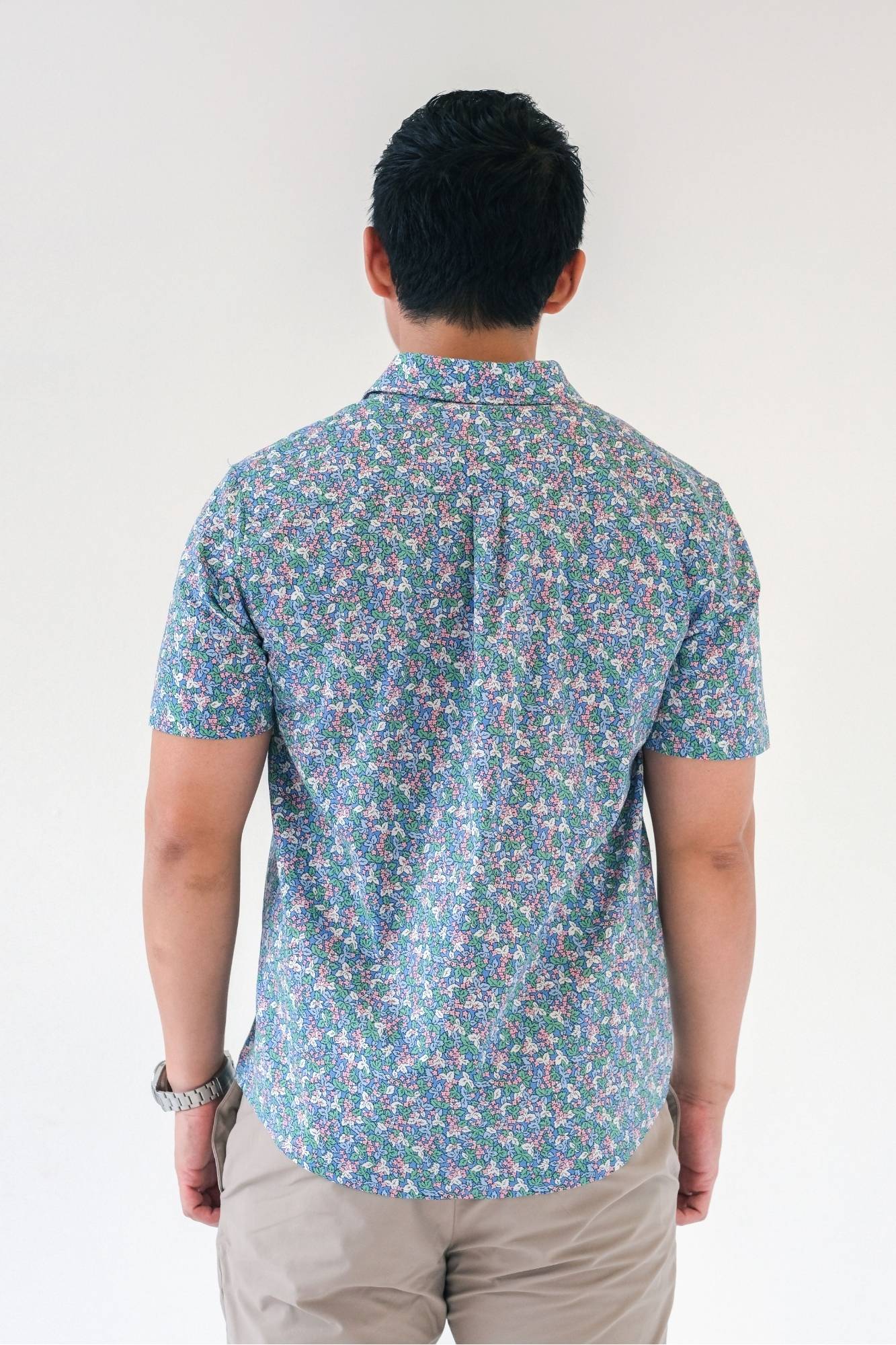 Amethyst Blooms Mens Collared Shirt