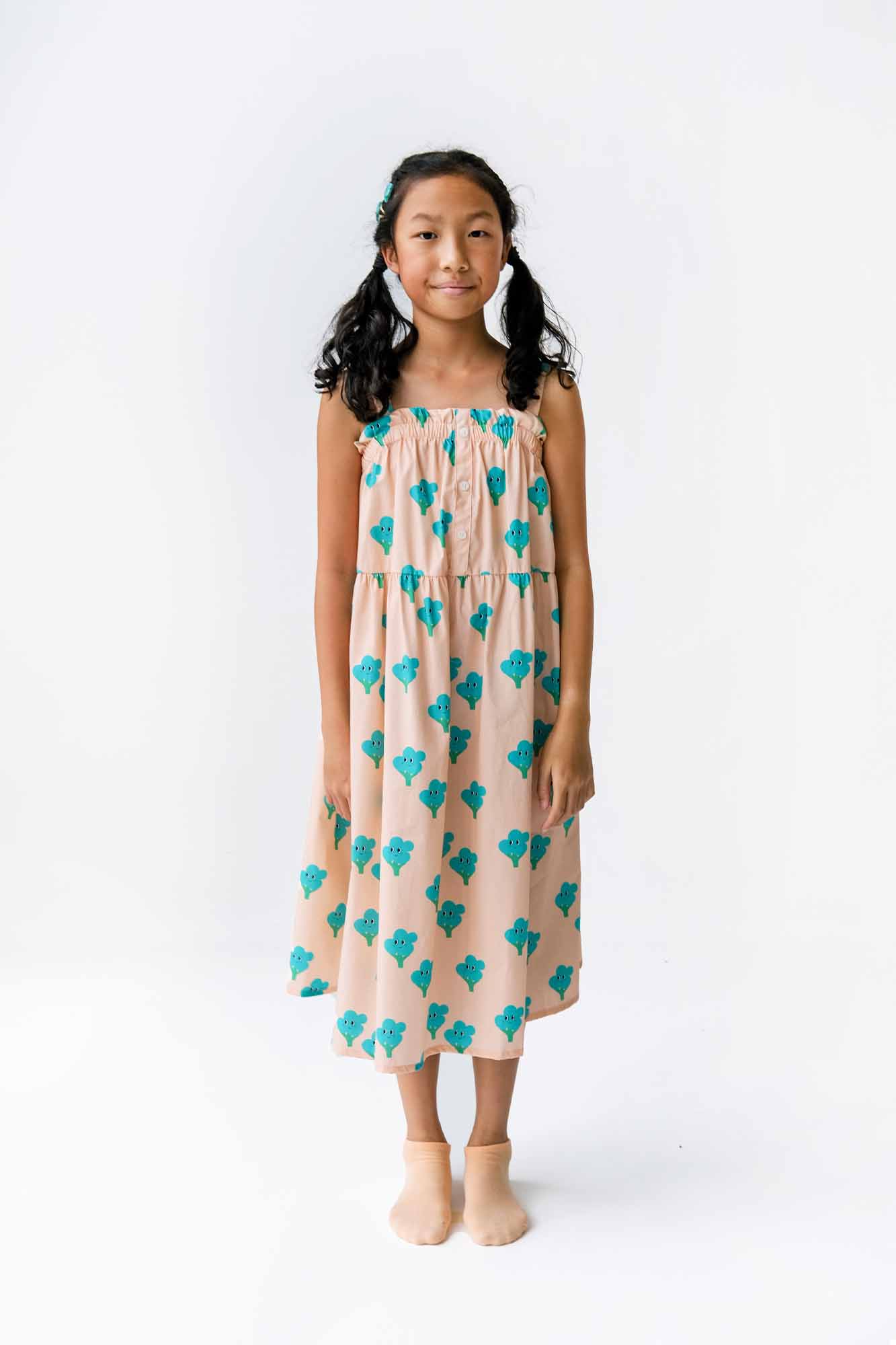 Betty Broccoli Ruffled Midi Dress