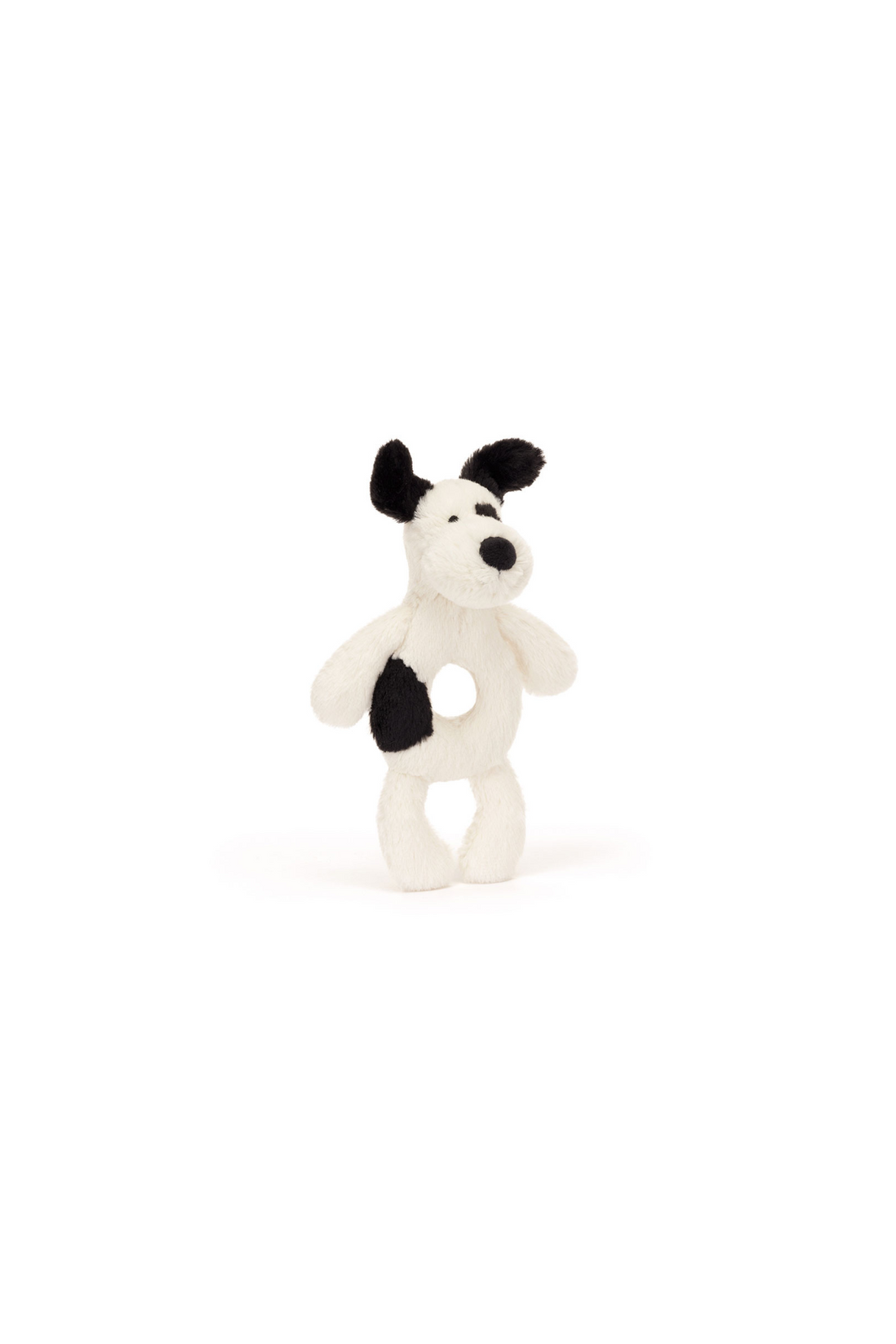 Jellycat Bashful Black & Cream Puppy Ring Rattle