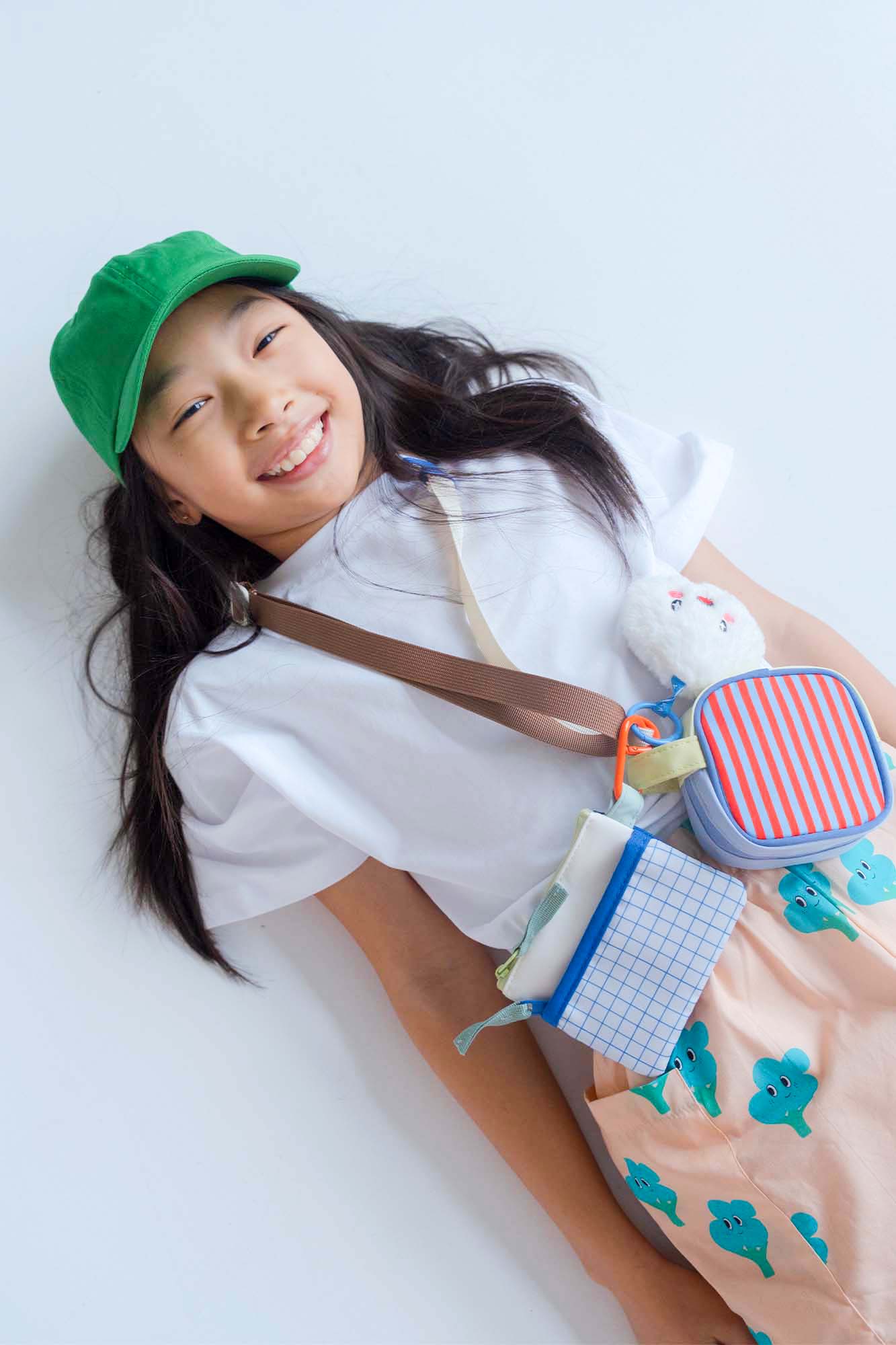 Personalisable Cobalt Grid Flat Pouch