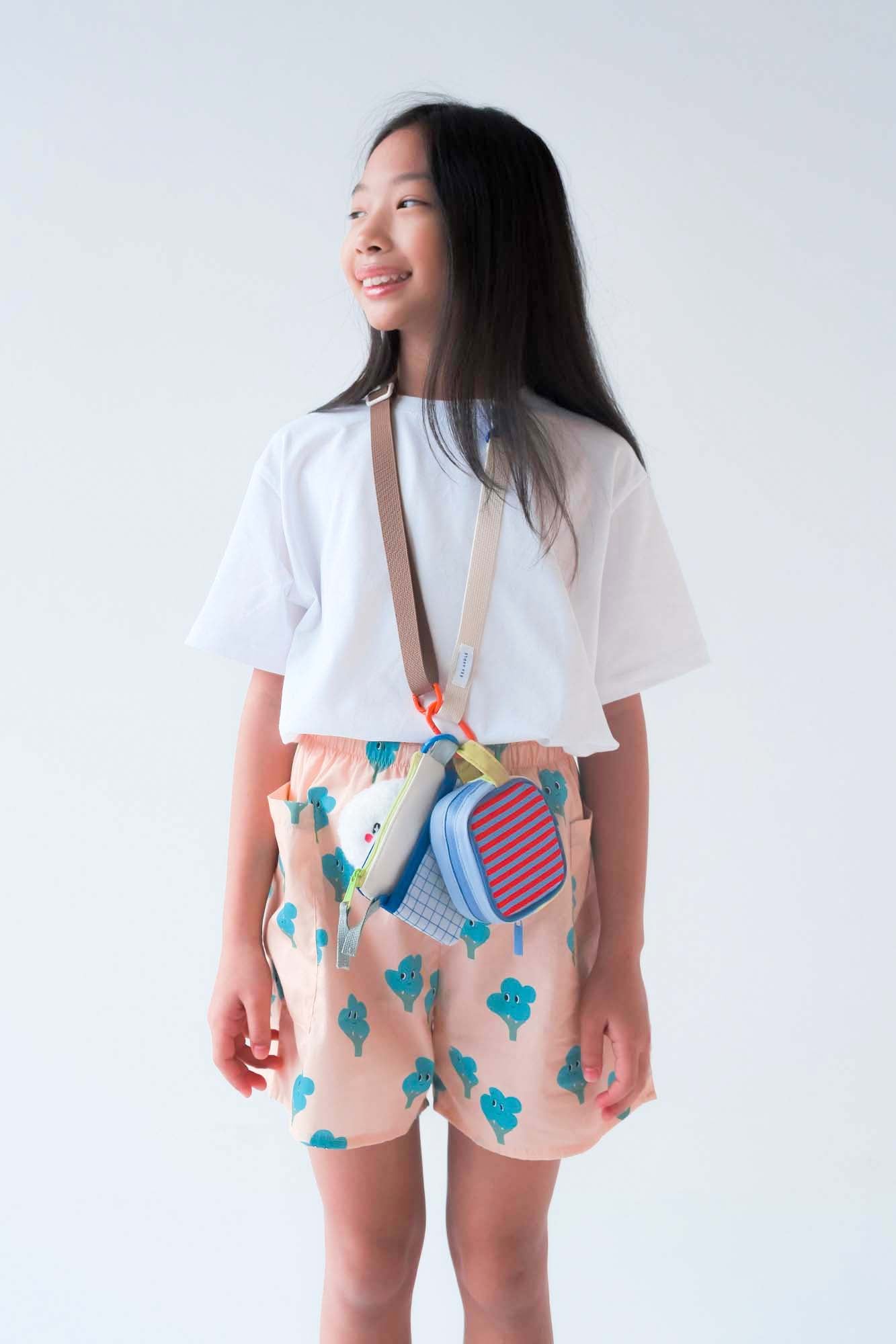 Personalisable Coral Stripe Block Pouch