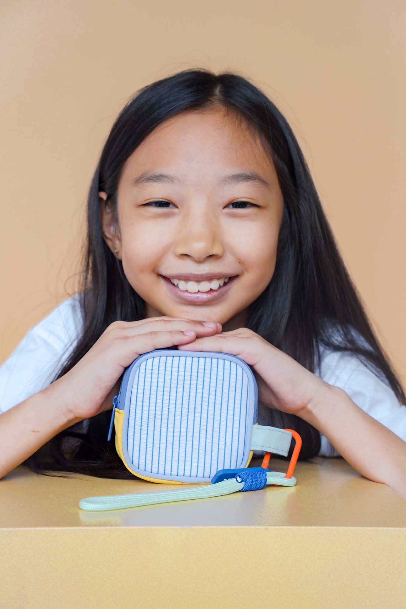 Personalisable Cobalt Stripe Block Pouch