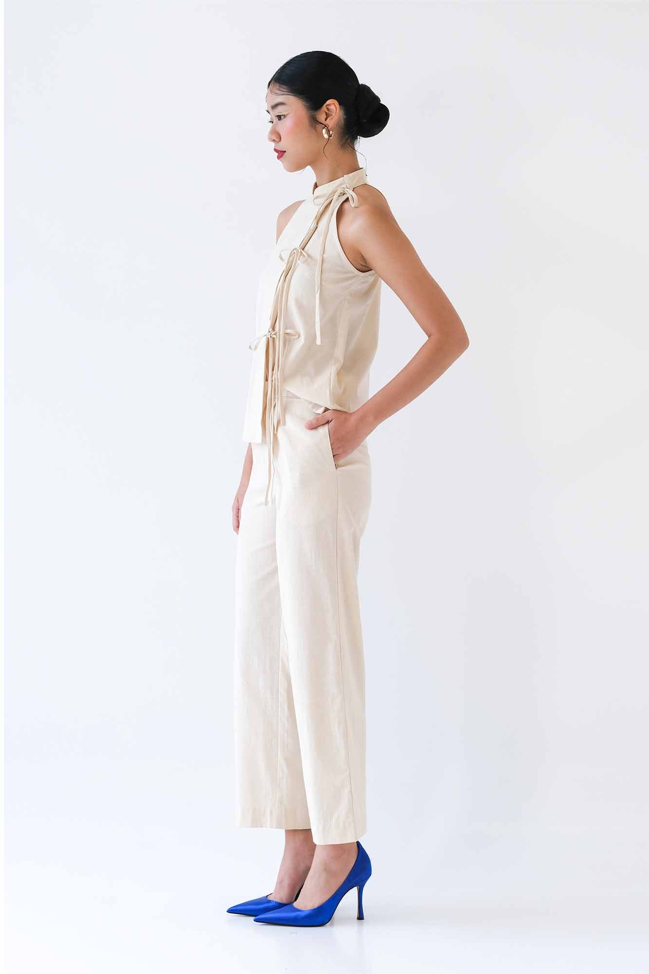 Ecru Halter Top & Pants Set