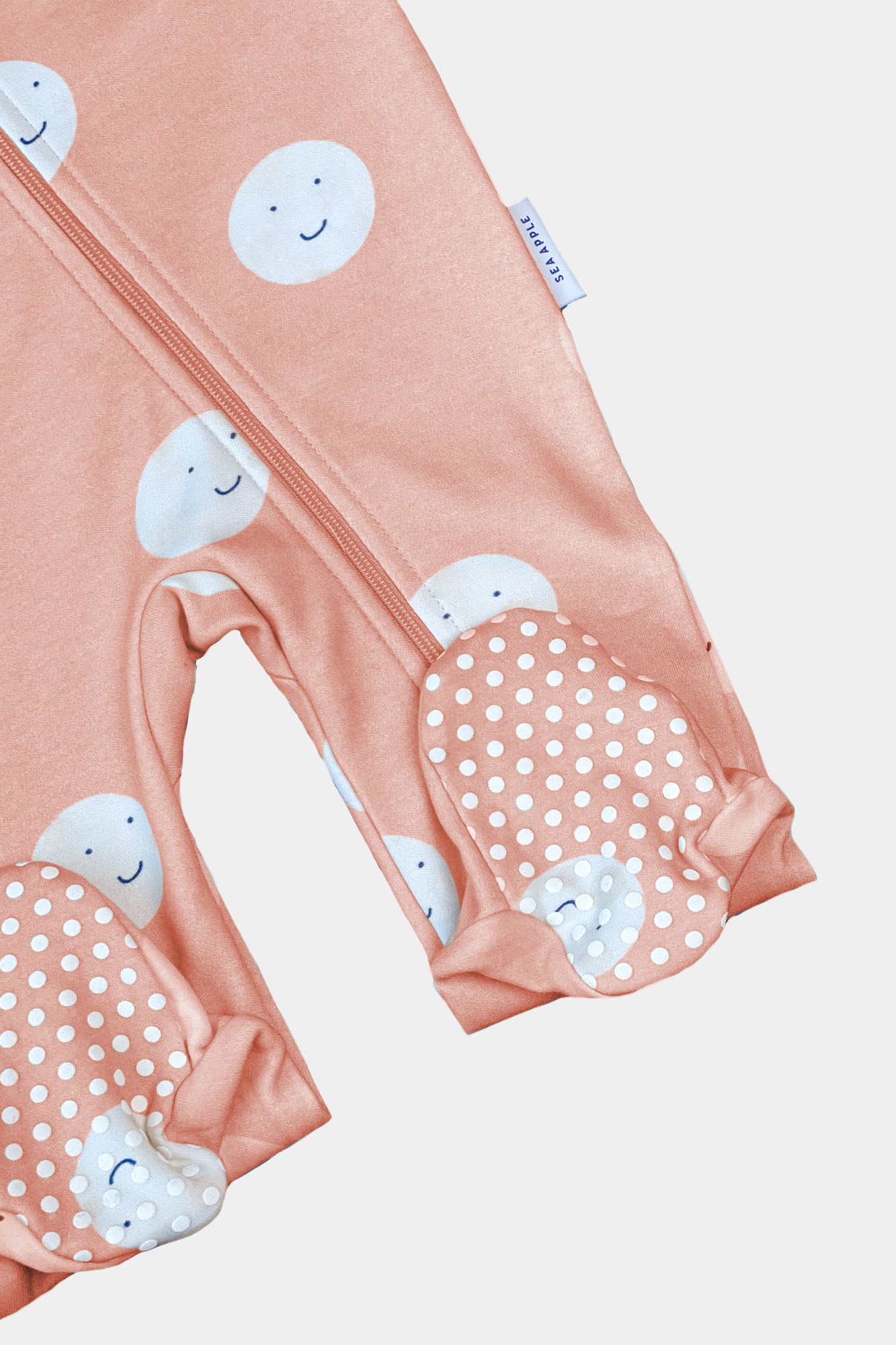 Happy Moon Beige Baby Sleepsuit