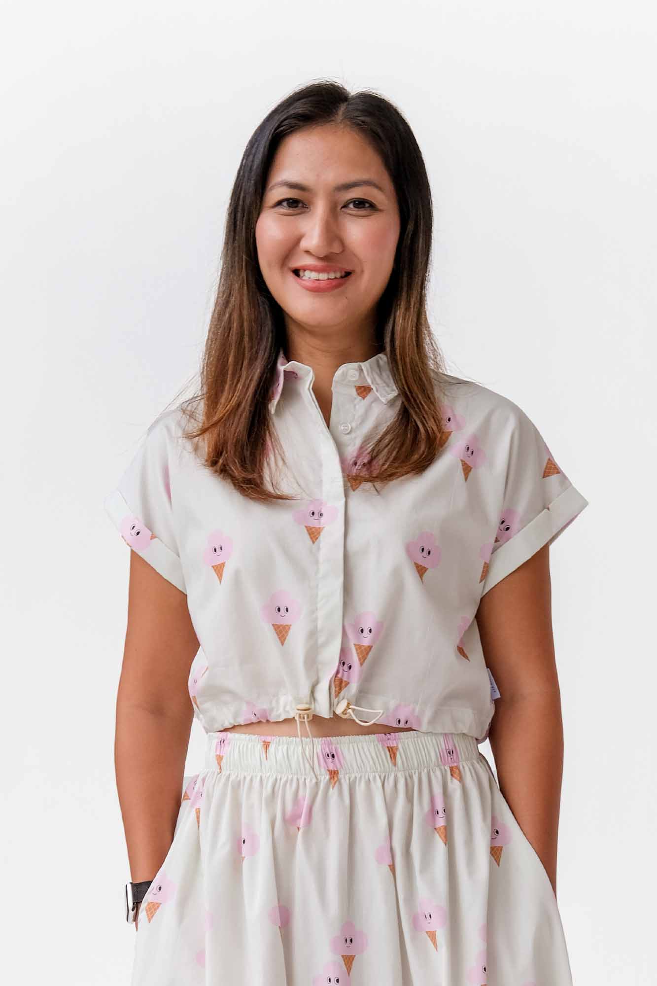 Illy Ice Cream Ladies Drawstring Shirt