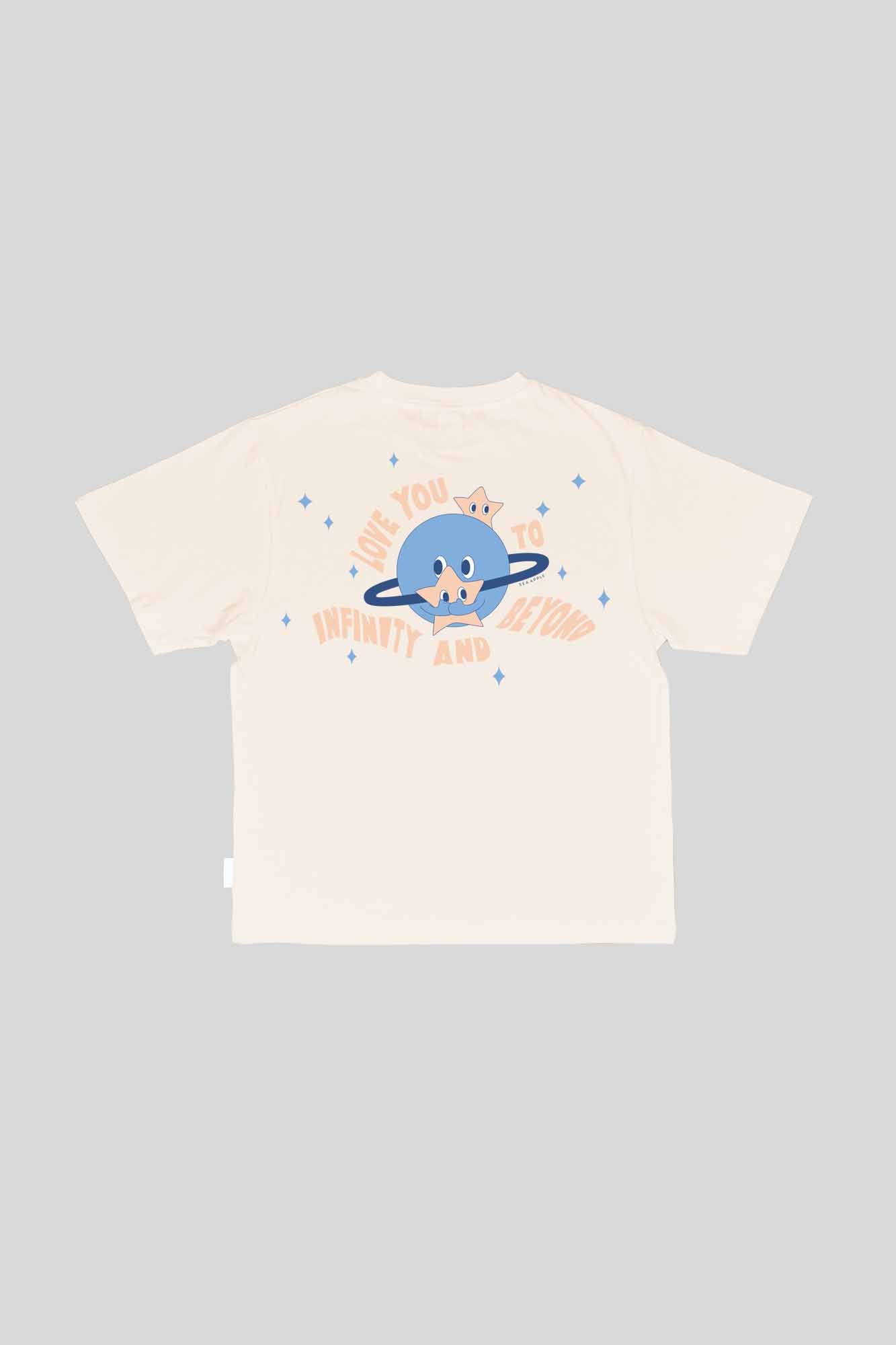 Love You To Infinity And Beyond Cream Oversized Tee