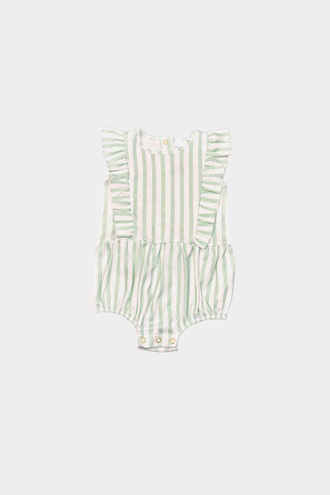 Melon Striped Ruffled Bloomers Playsuit