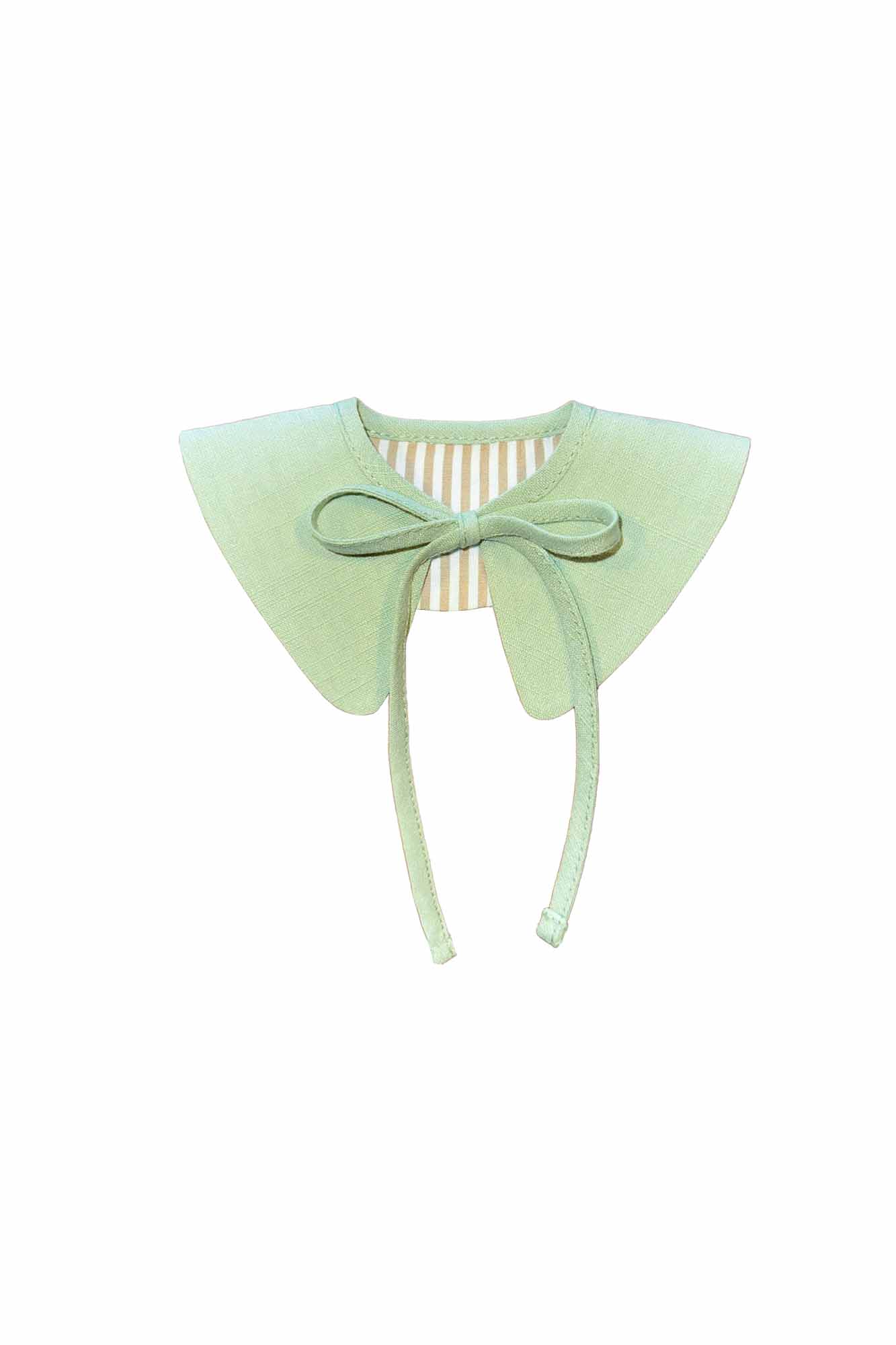 Mini Striped Sage Reversible Pointed Collar
