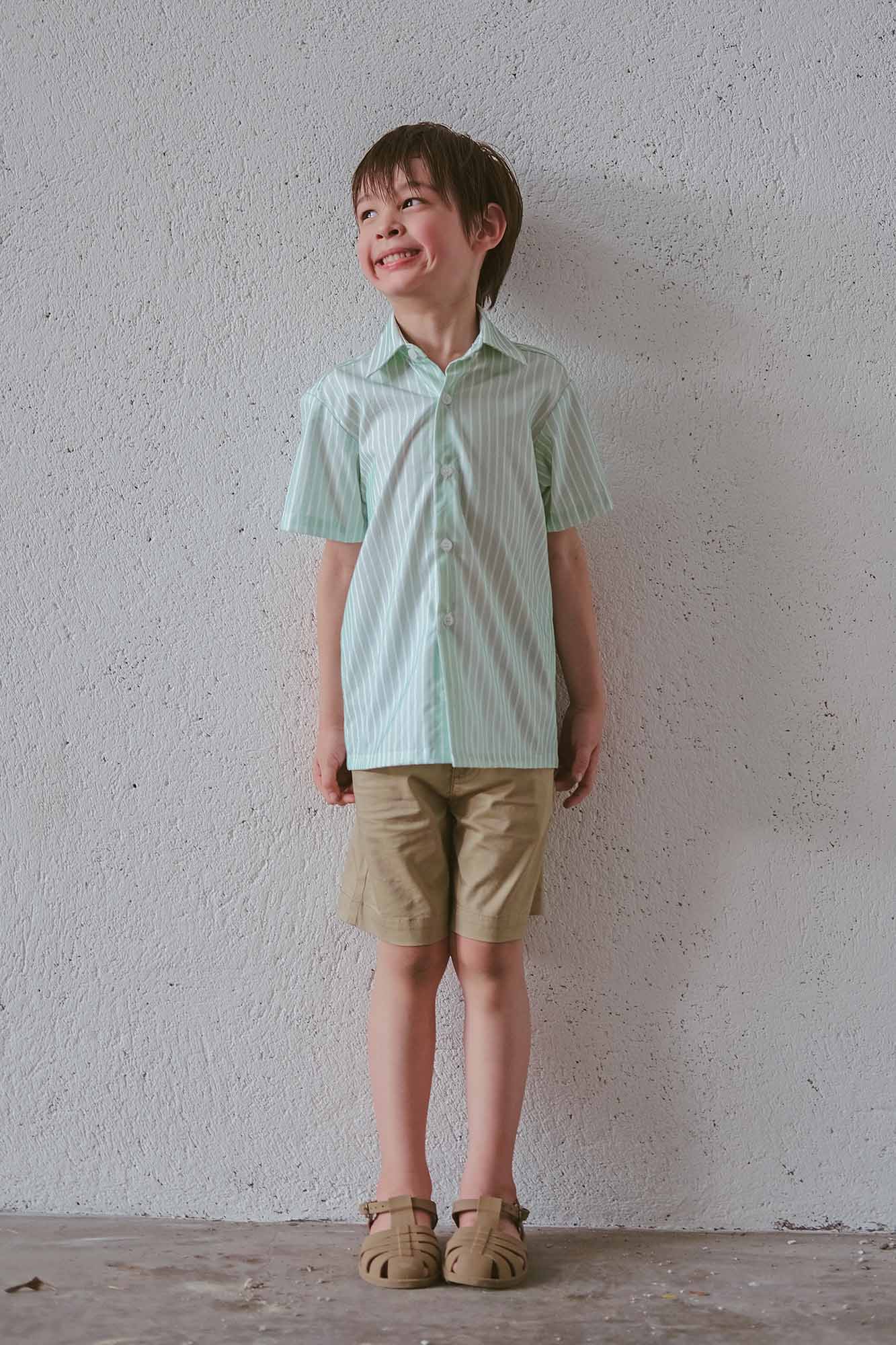 Mint Stripe Collared Shirt