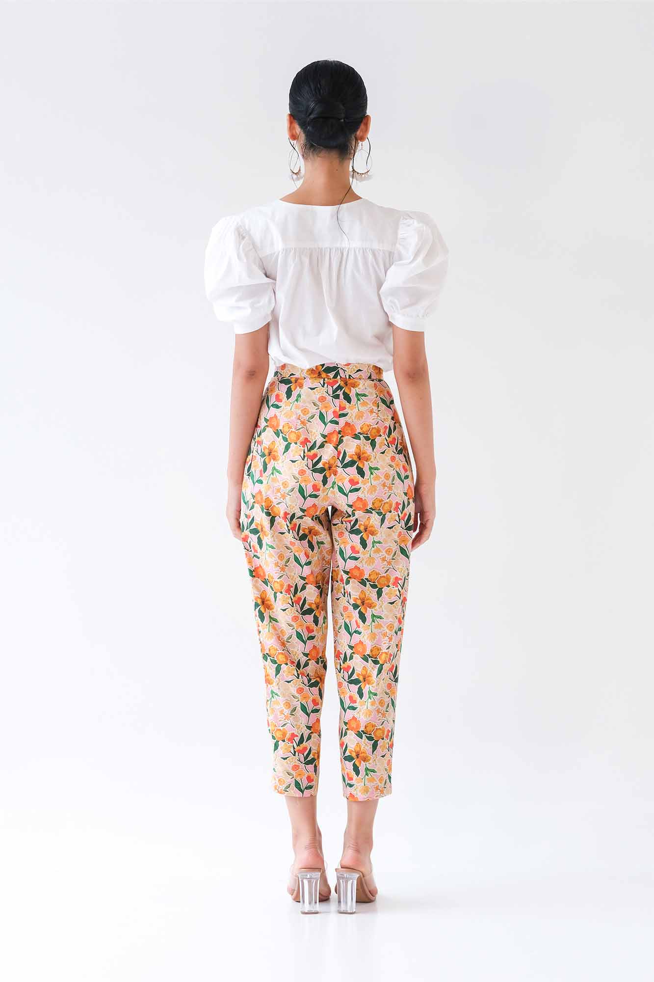 Orange Collage Tapered Pants