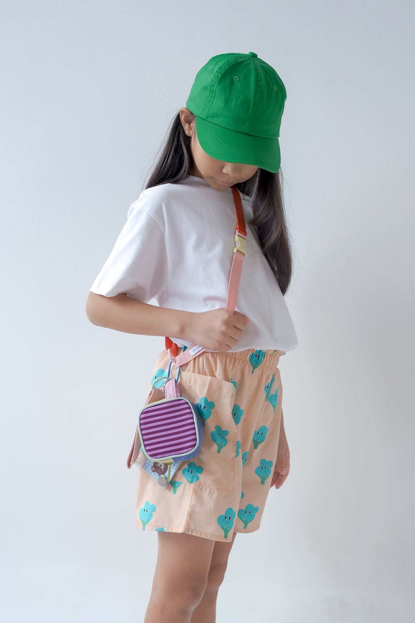 Personalisable Plum Stripe Block Pouch