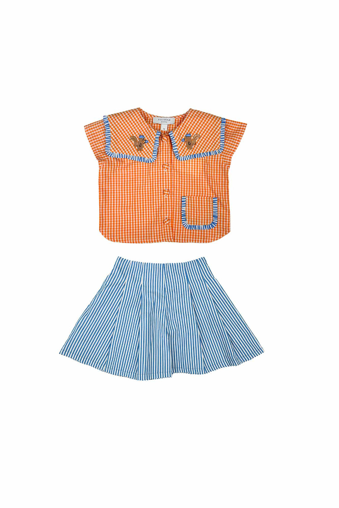 Orange Plaid Phoebe Two Piece Set