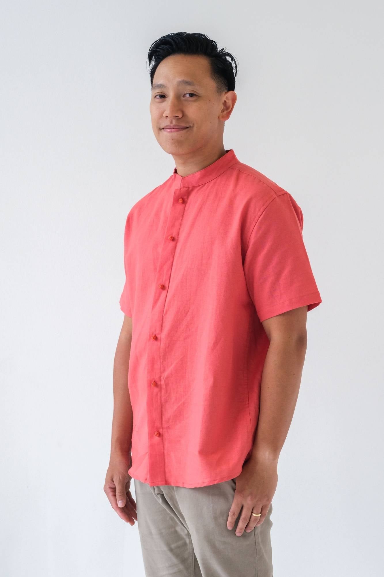 Poppy Mens Mandarin Shirt