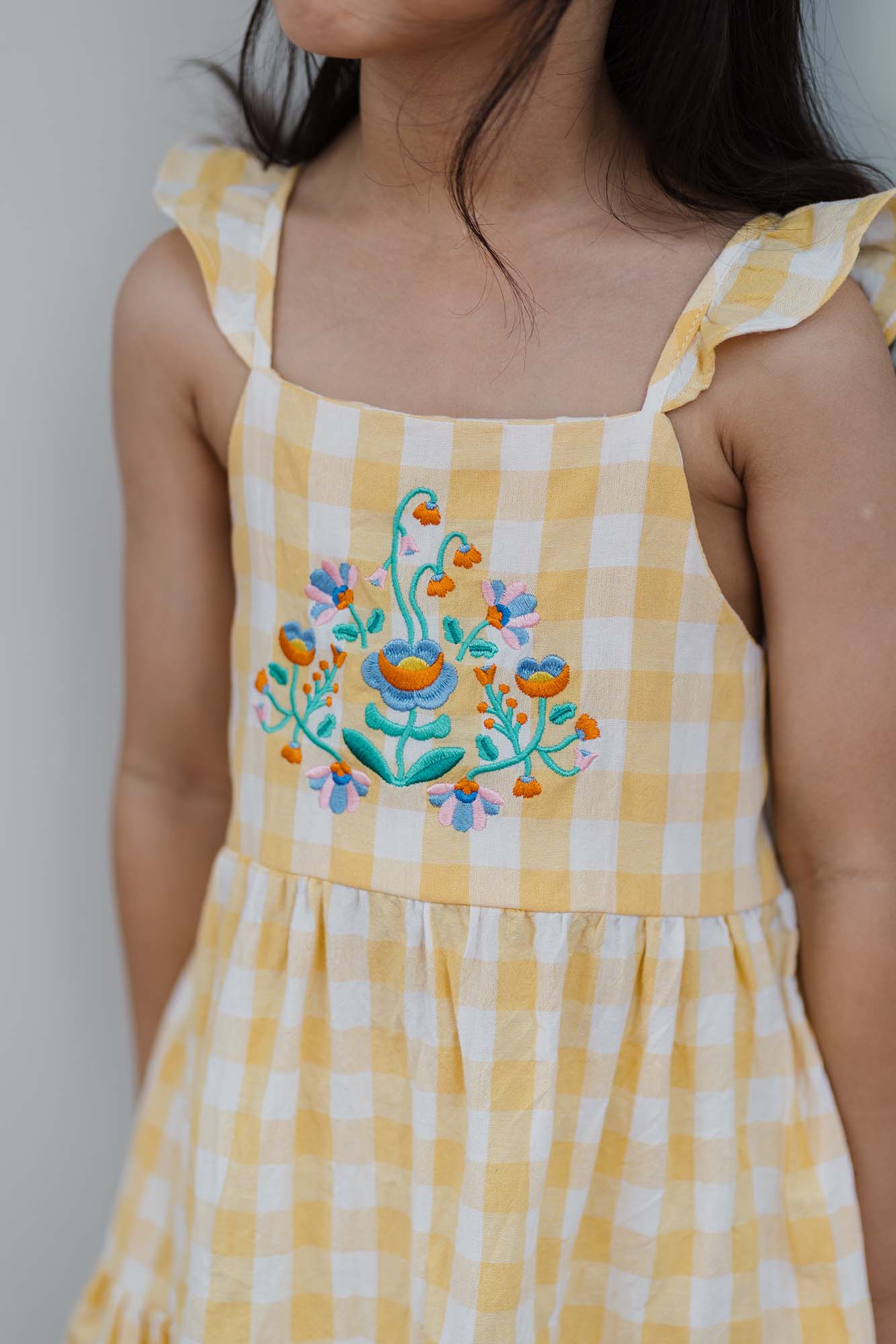 Yellow Check Freya Dress