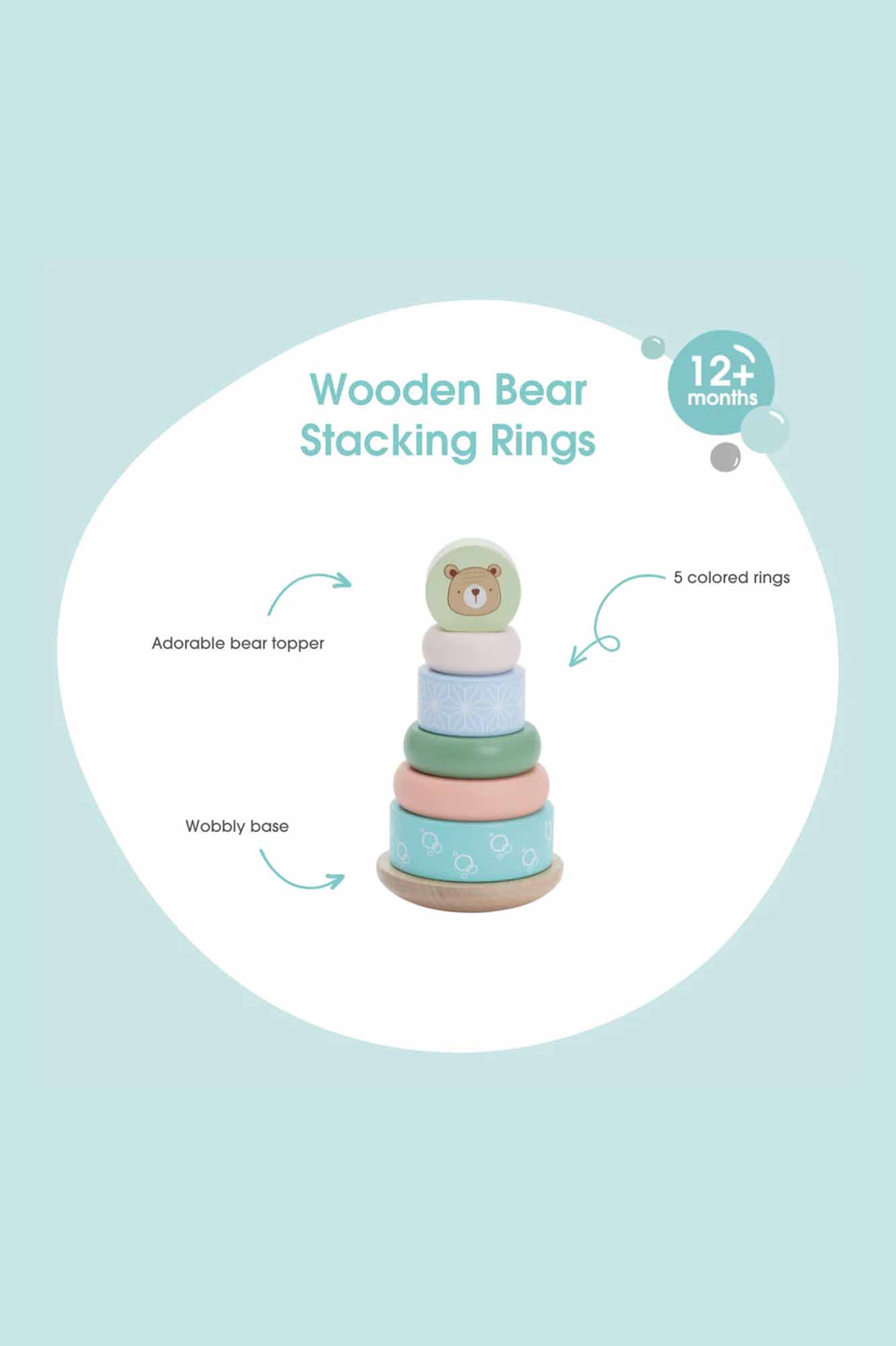 Bubble Wooden Bear Stacking Rings