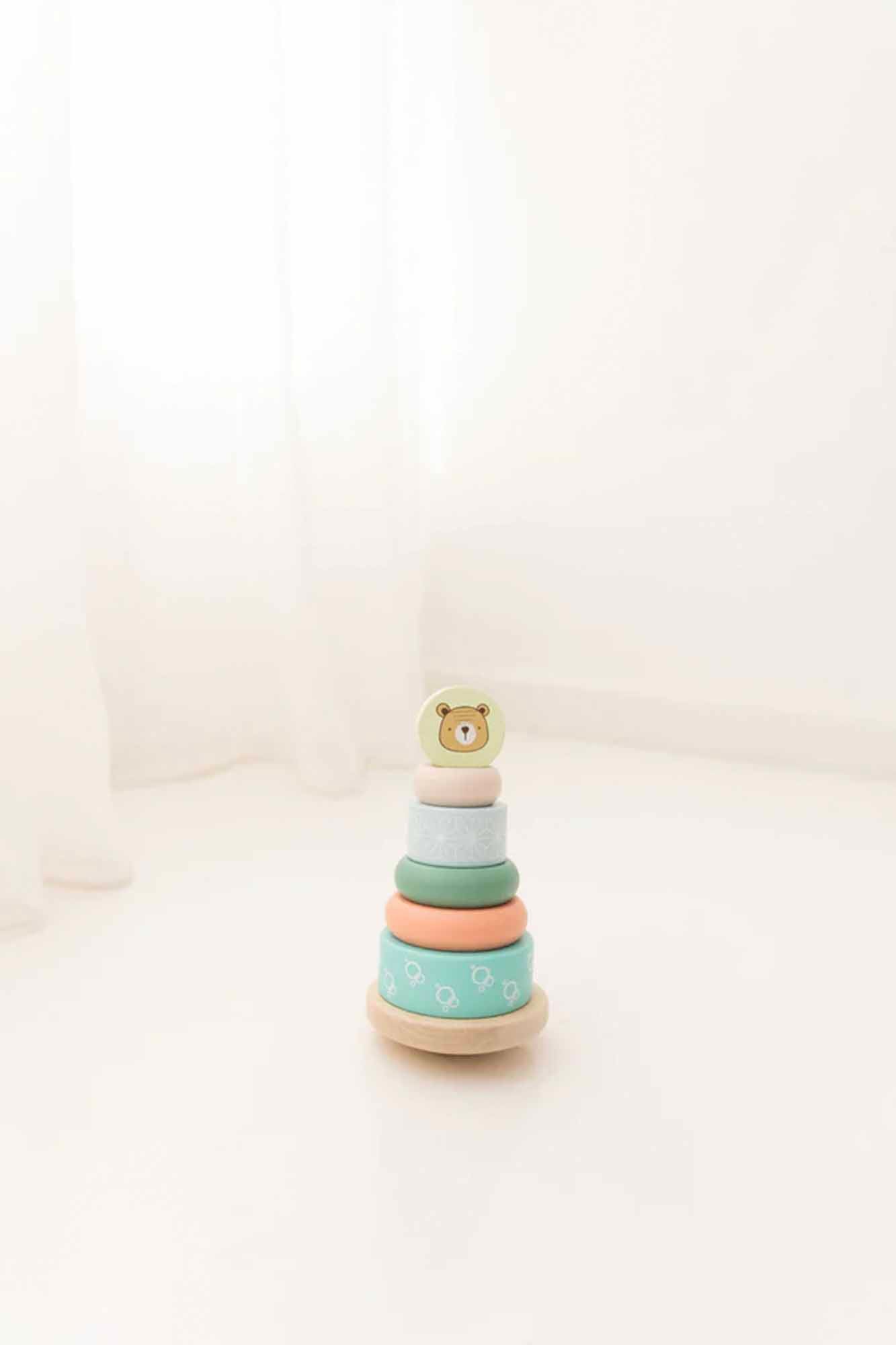 Bubble Wooden Bear Stacking Rings
