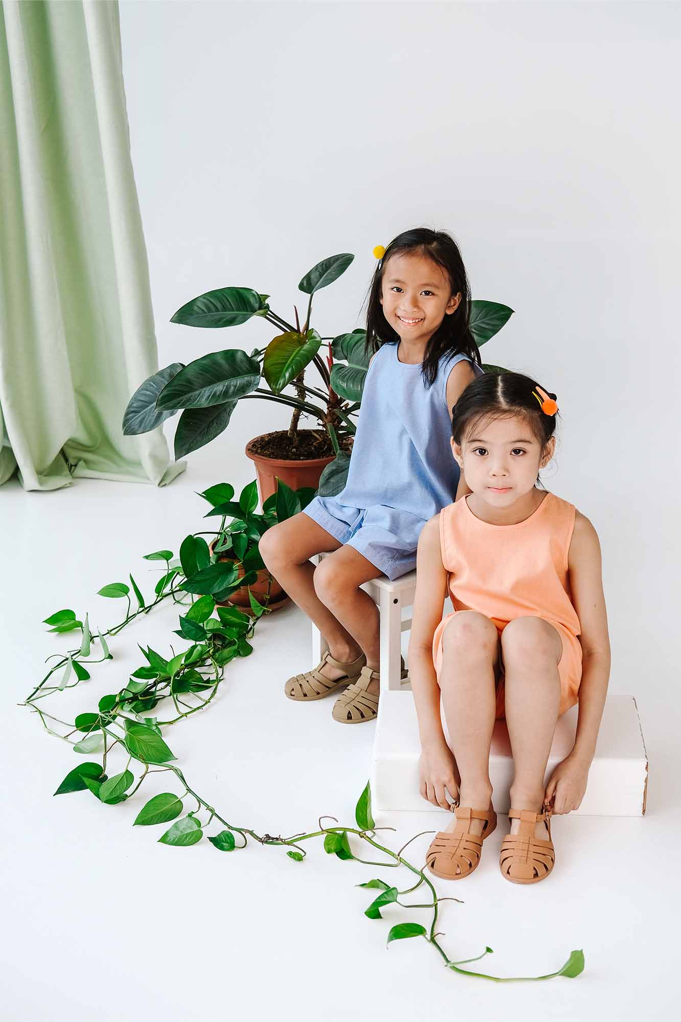 Chambray Boxy Tank & Shorts Set