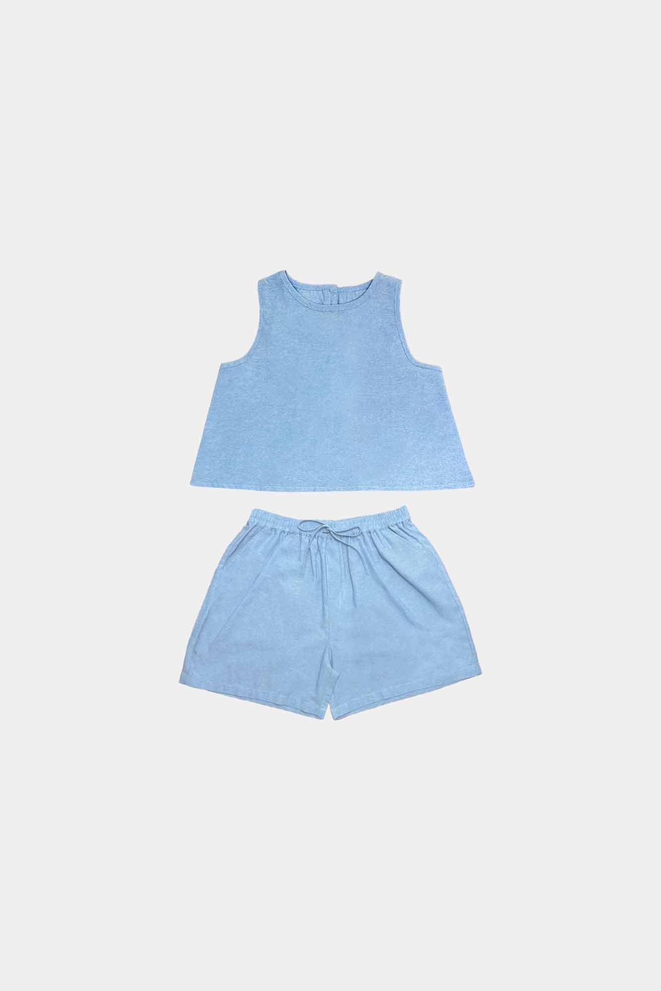 Chambray Boxy Tank & Shorts Set