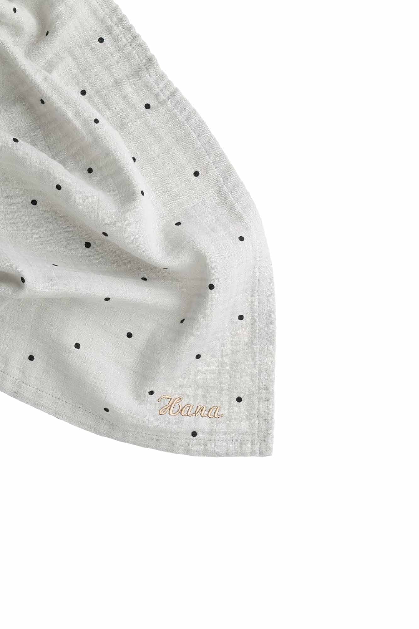 Personalisable Liewood Classic Dot Creme De La Creme Lewis Muslin Cloth 2-pack