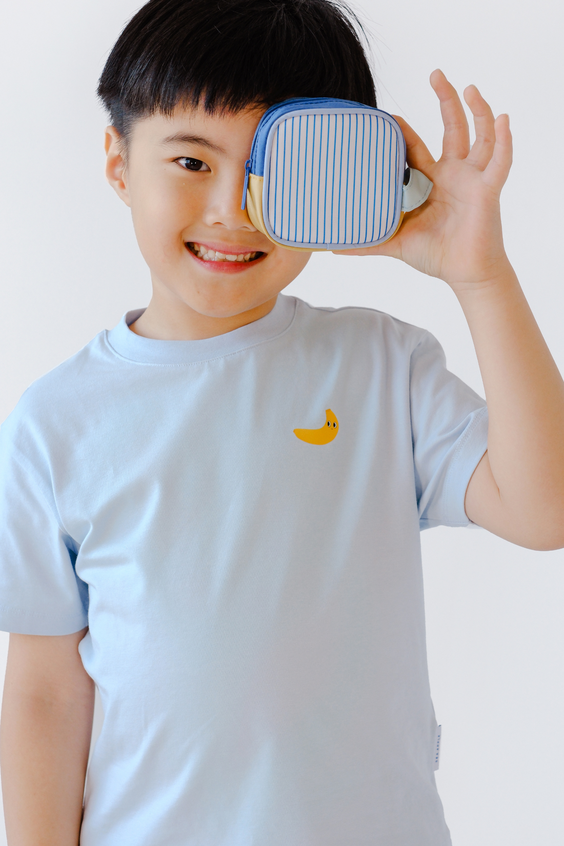 Personalisable Cobalt Stripe Block Pouch