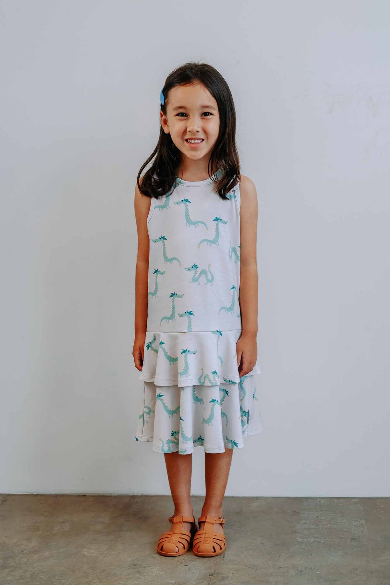 Dragon Walk Two Tiered Sleeveless Dress