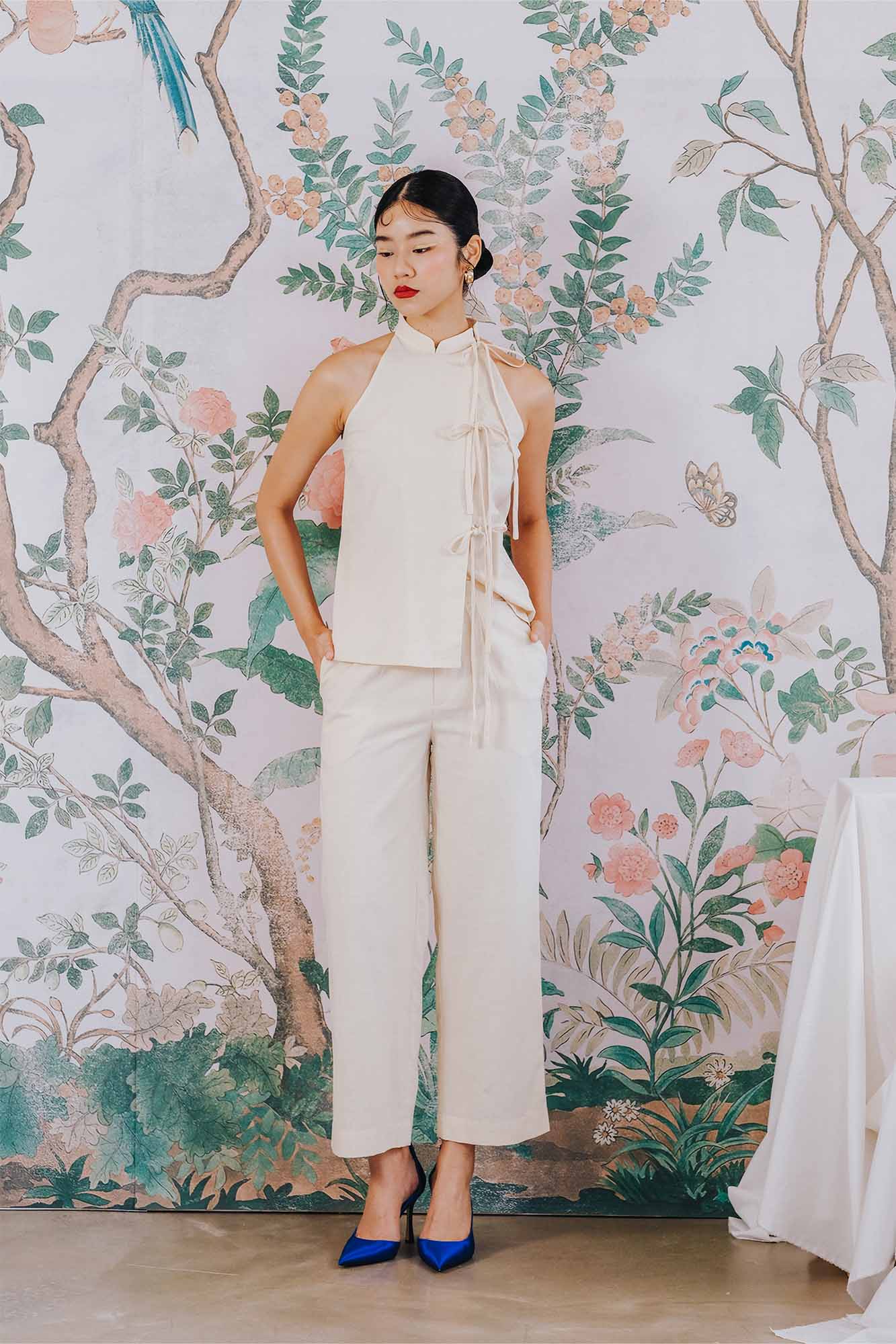 Ecru Halter Top & Pants Set