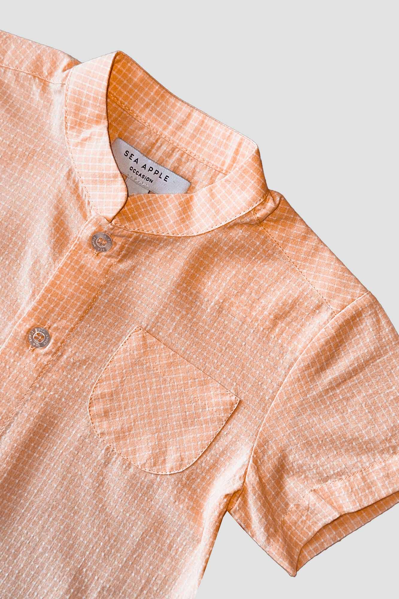 Melon Check Mandarin Shirt