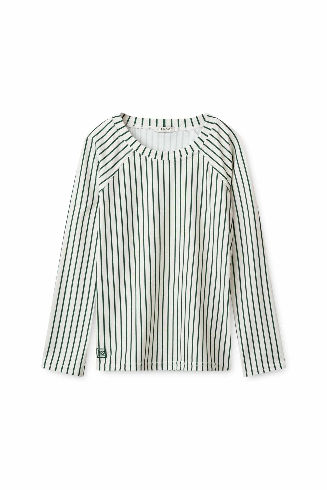 Liewood Stripe Garden Green/Creme de la Creme Noah Swim Tee