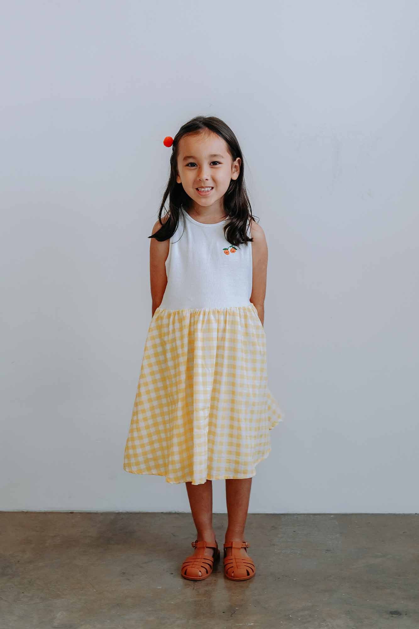 Pineapple Gingham Splice Dress