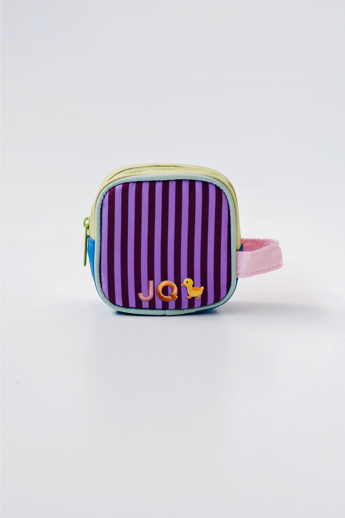 Personalisable Plum Stripe Block Pouch