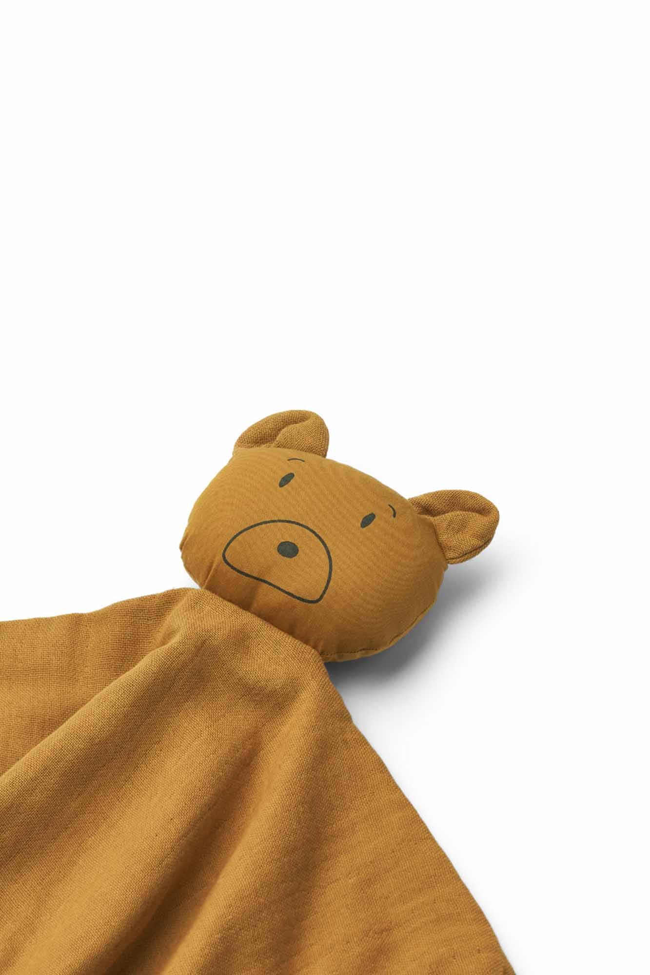 Personalisable Liewood Mr Bear Golden Caramel Robbie Multi Muslin Cloth