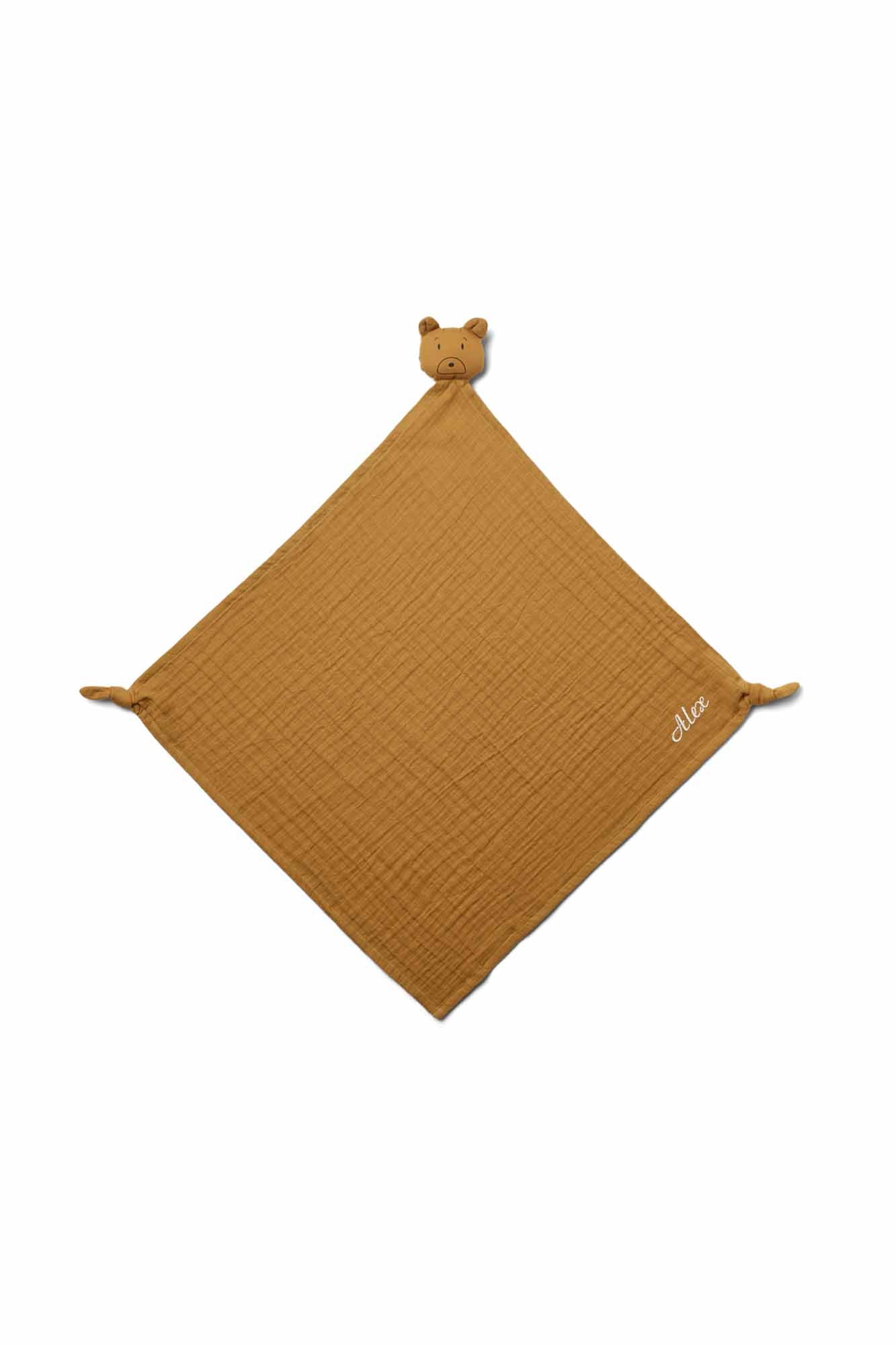 Personalisable Liewood Mr Bear Golden Caramel Robbie Multi Muslin Cloth