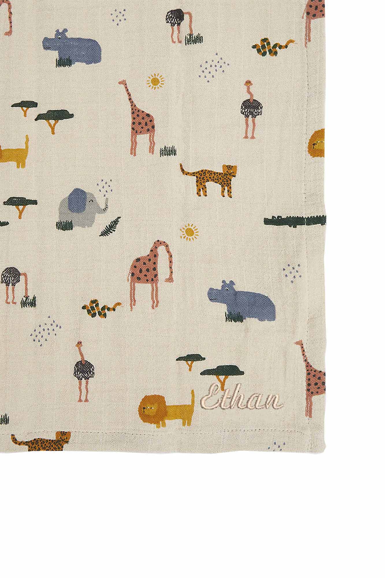 Personalisable Liewood Safari Sandy Mix Lewis Muslin Cloth 2-pack