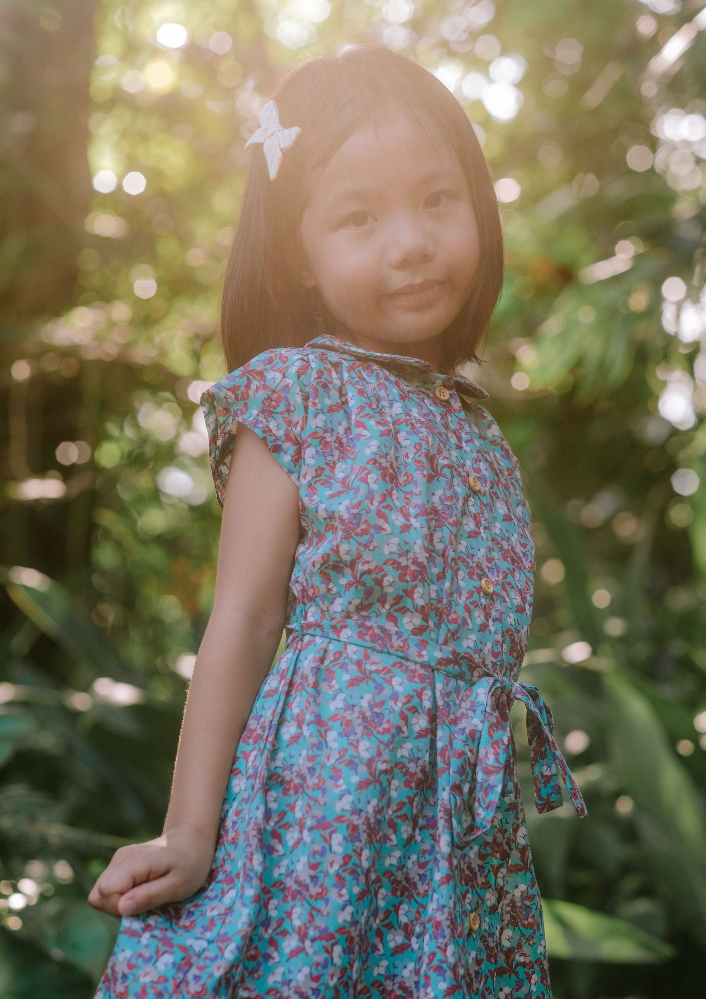 Posy Greenery Liberty Peter Pan Dress