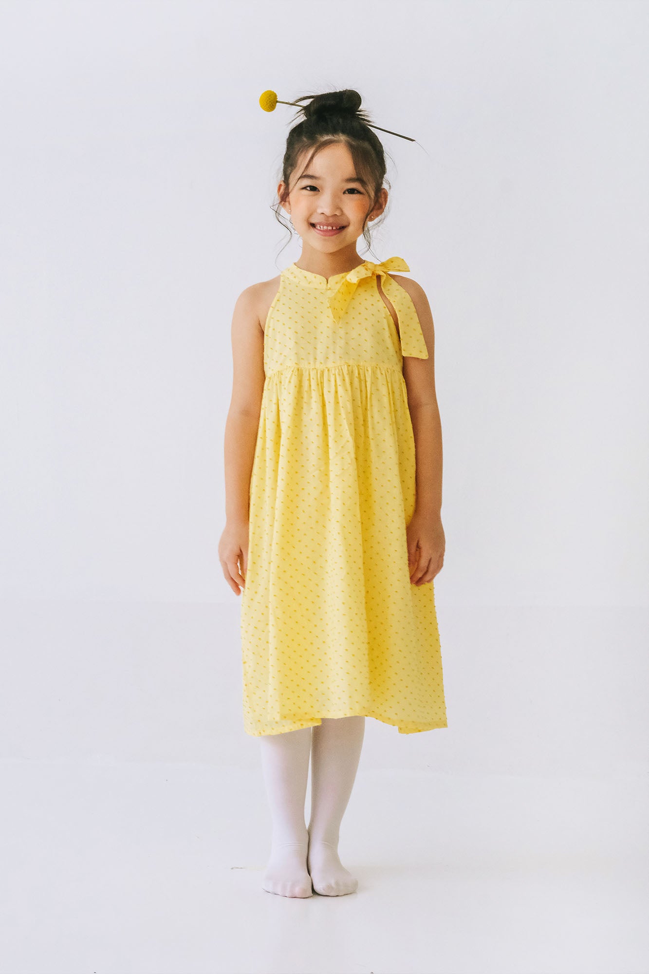 Amber Swiss Dot Halter Cheongsam