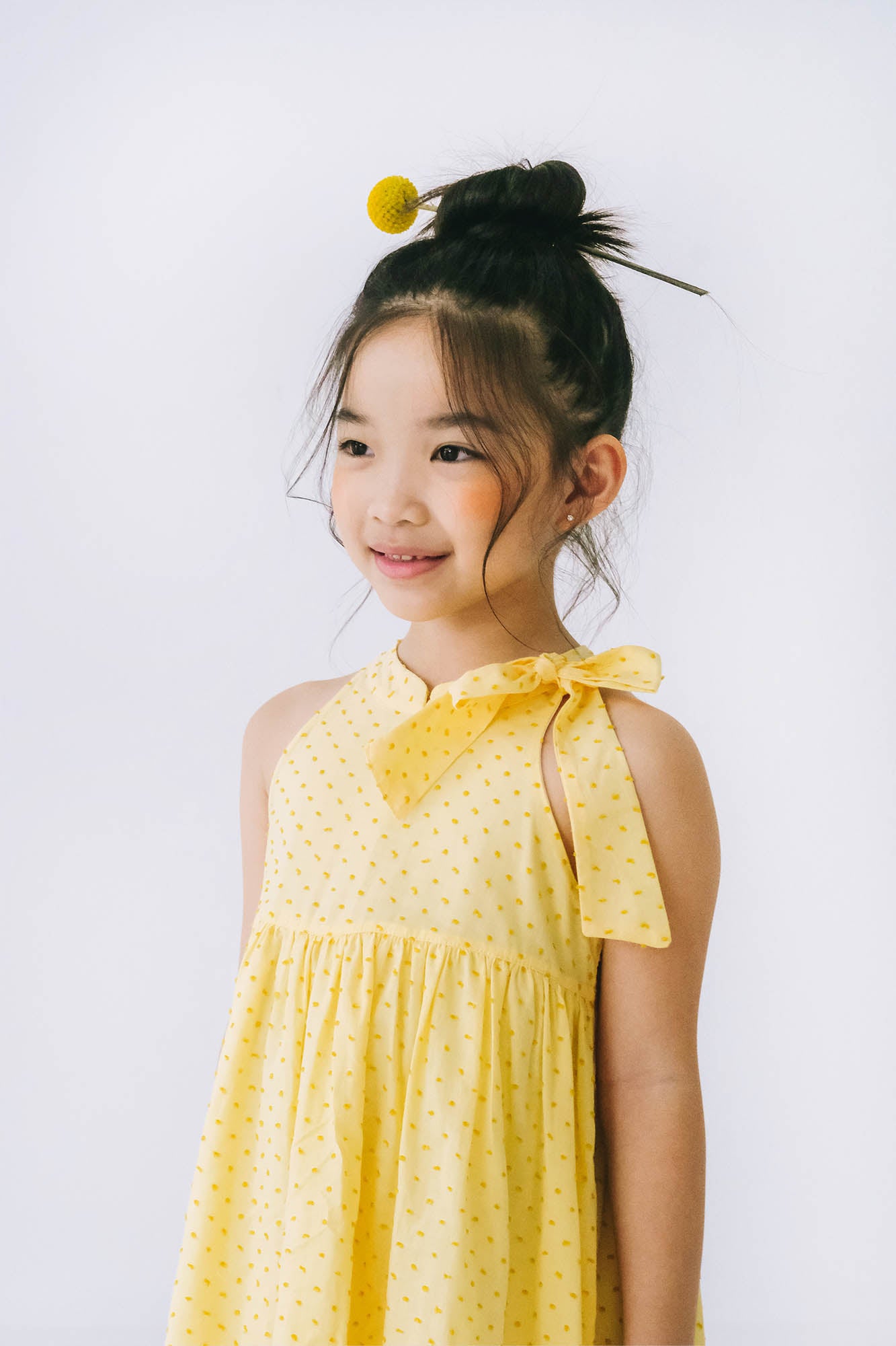 Amber Swiss Dot Halter Cheongsam