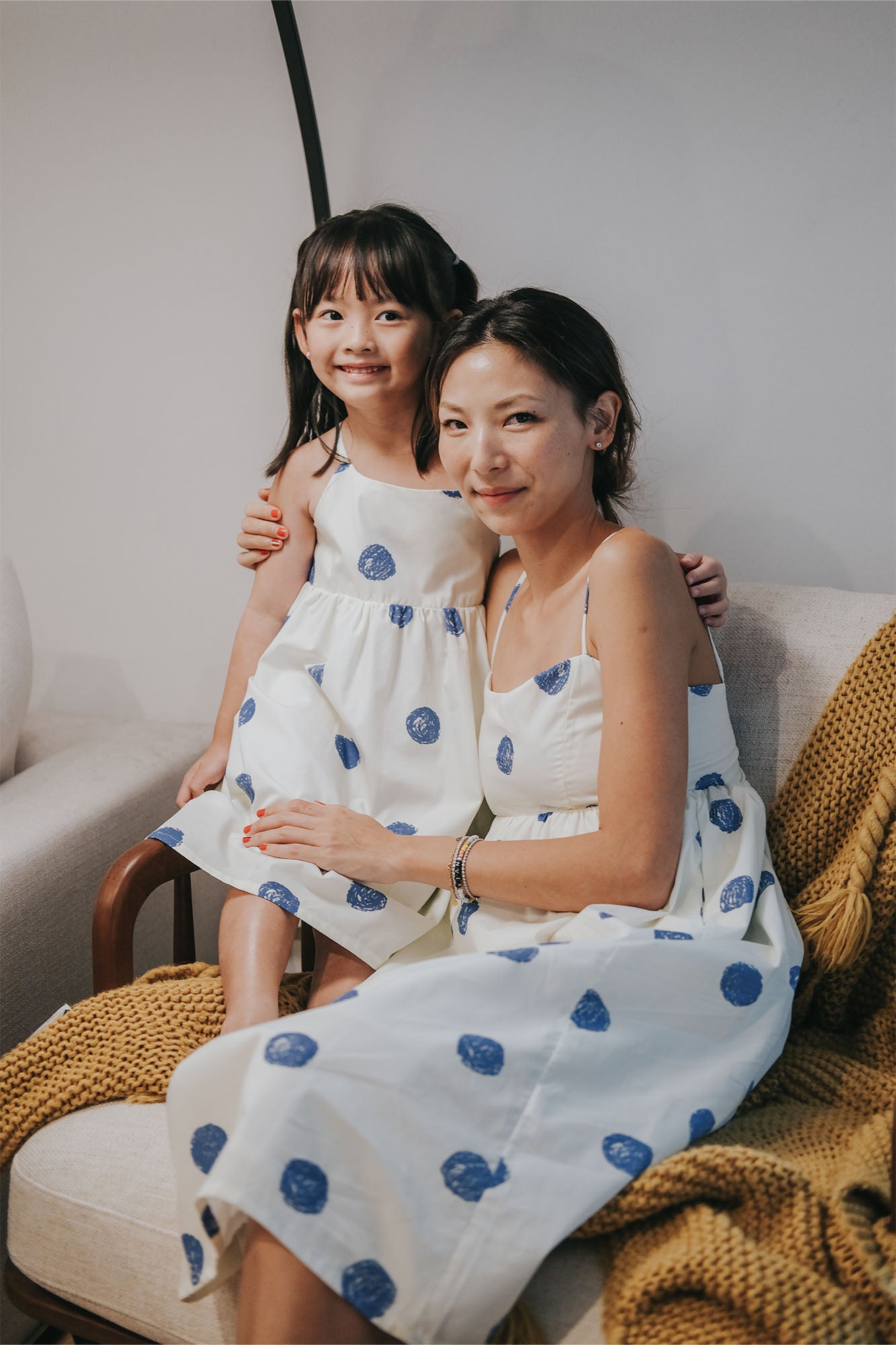 Blue Dots Ladies Midi Dress