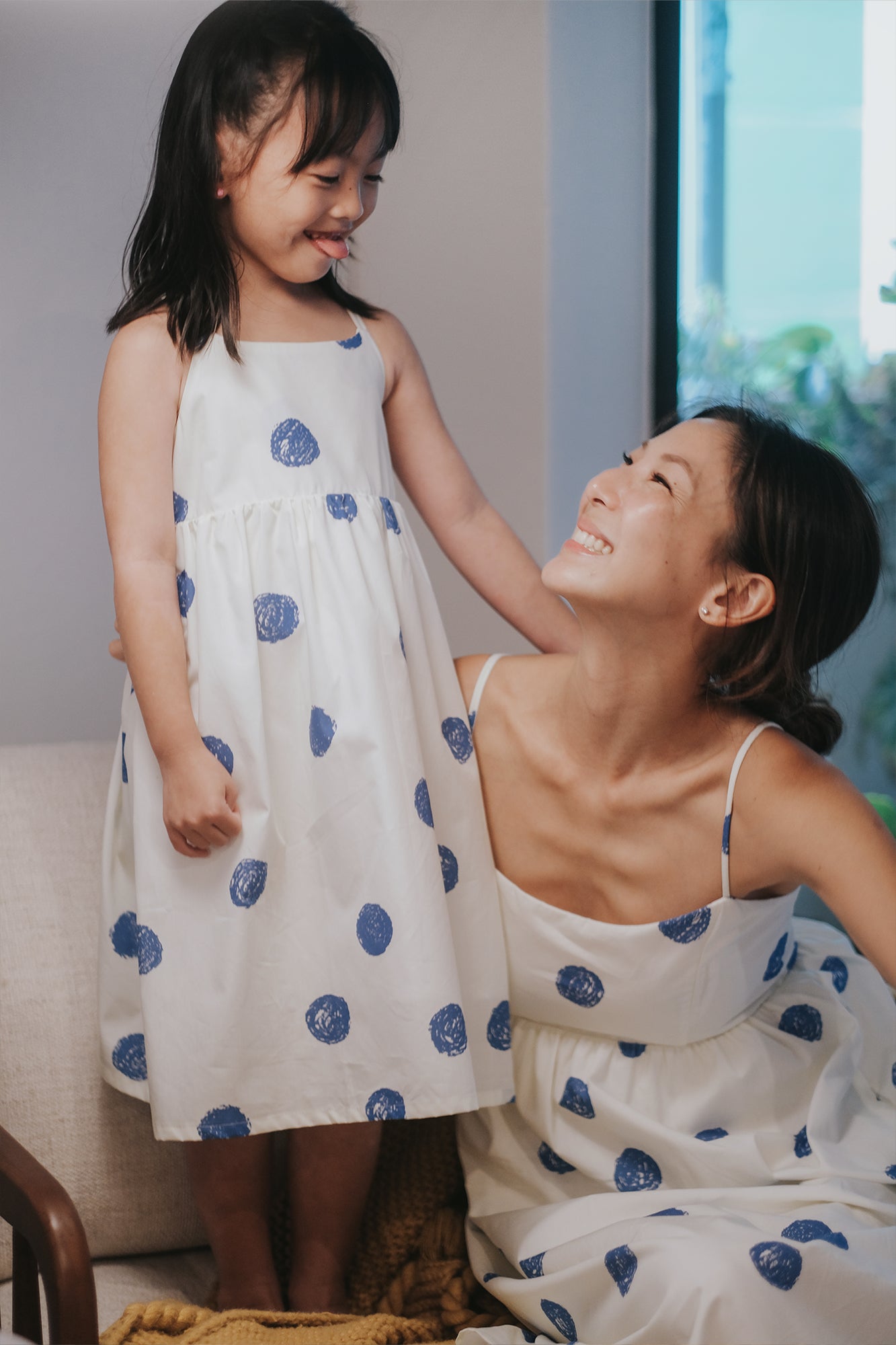Blue Dots Midi Dress