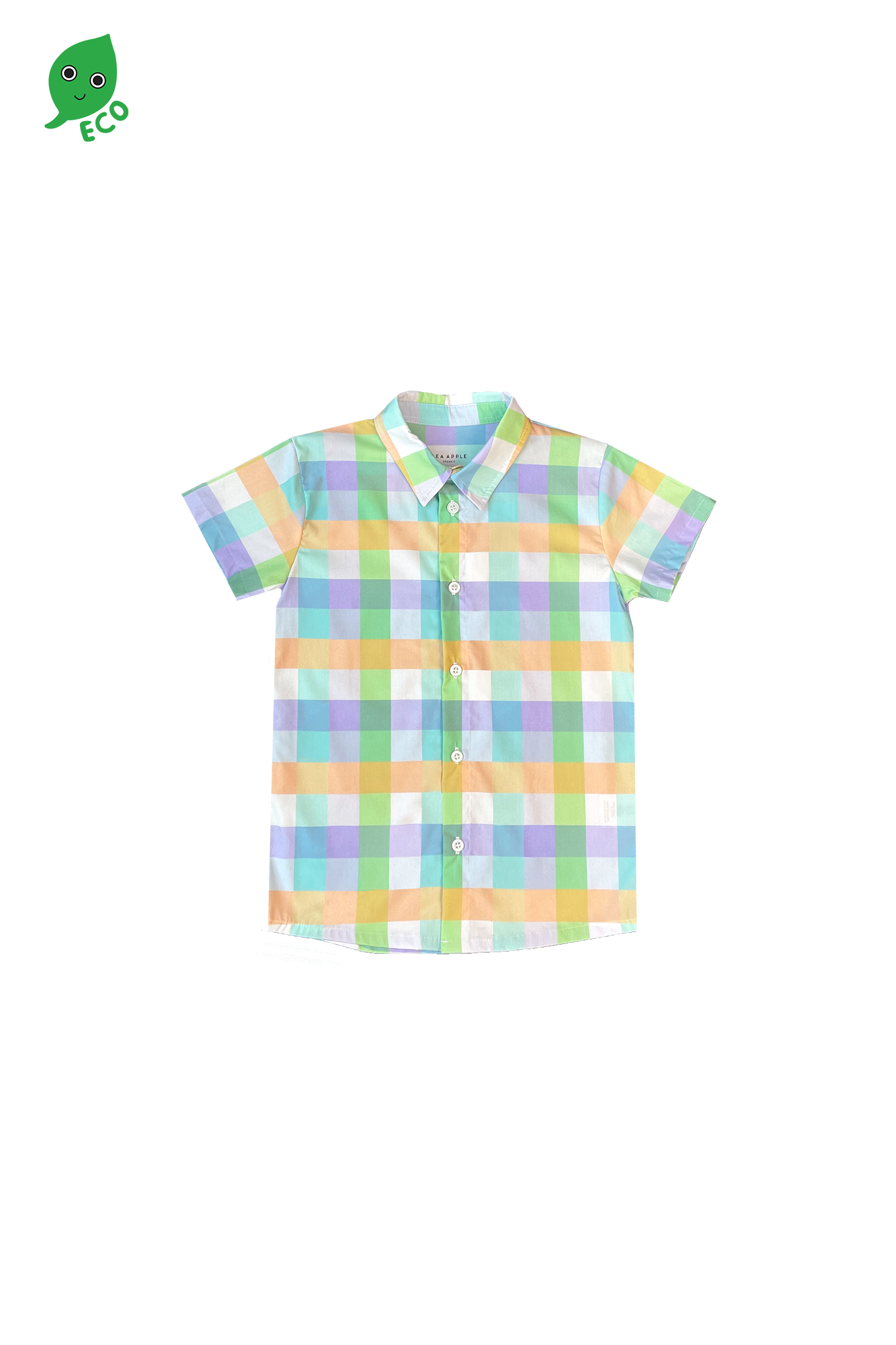 Purple Green Plaid Collared Shirt