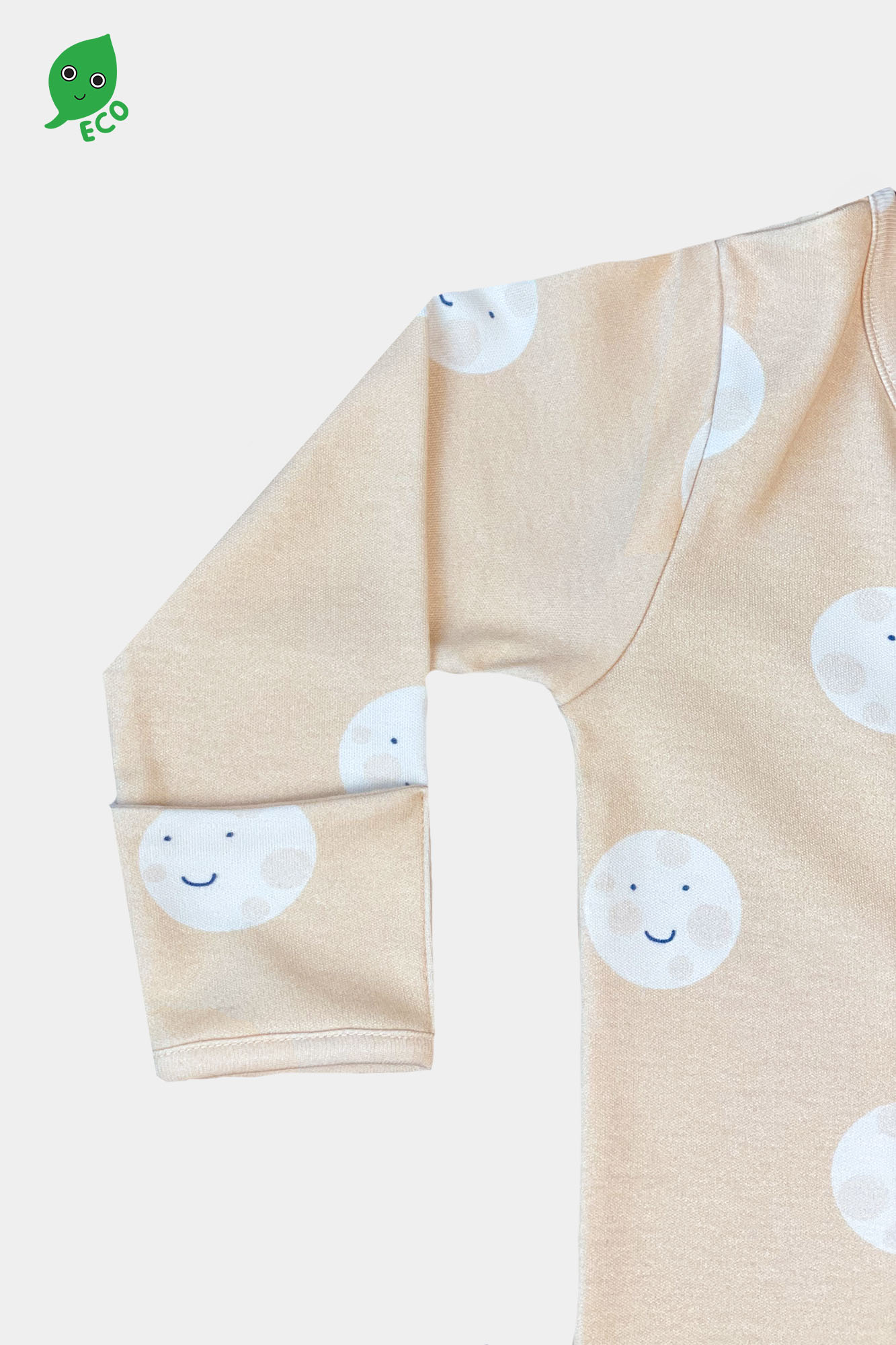 Happy Moon Beige Baby Sleepsuit