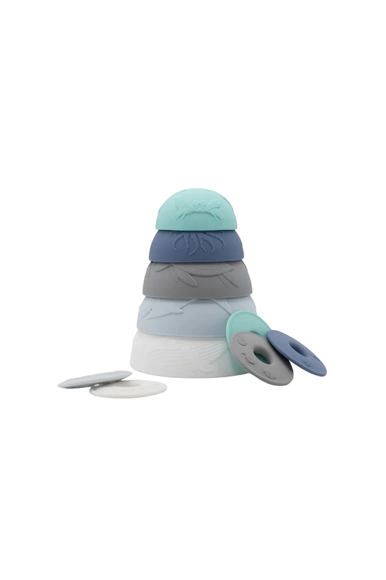 Jellystone Ocean Stacking Cups Pack of 5 - Blue Grey