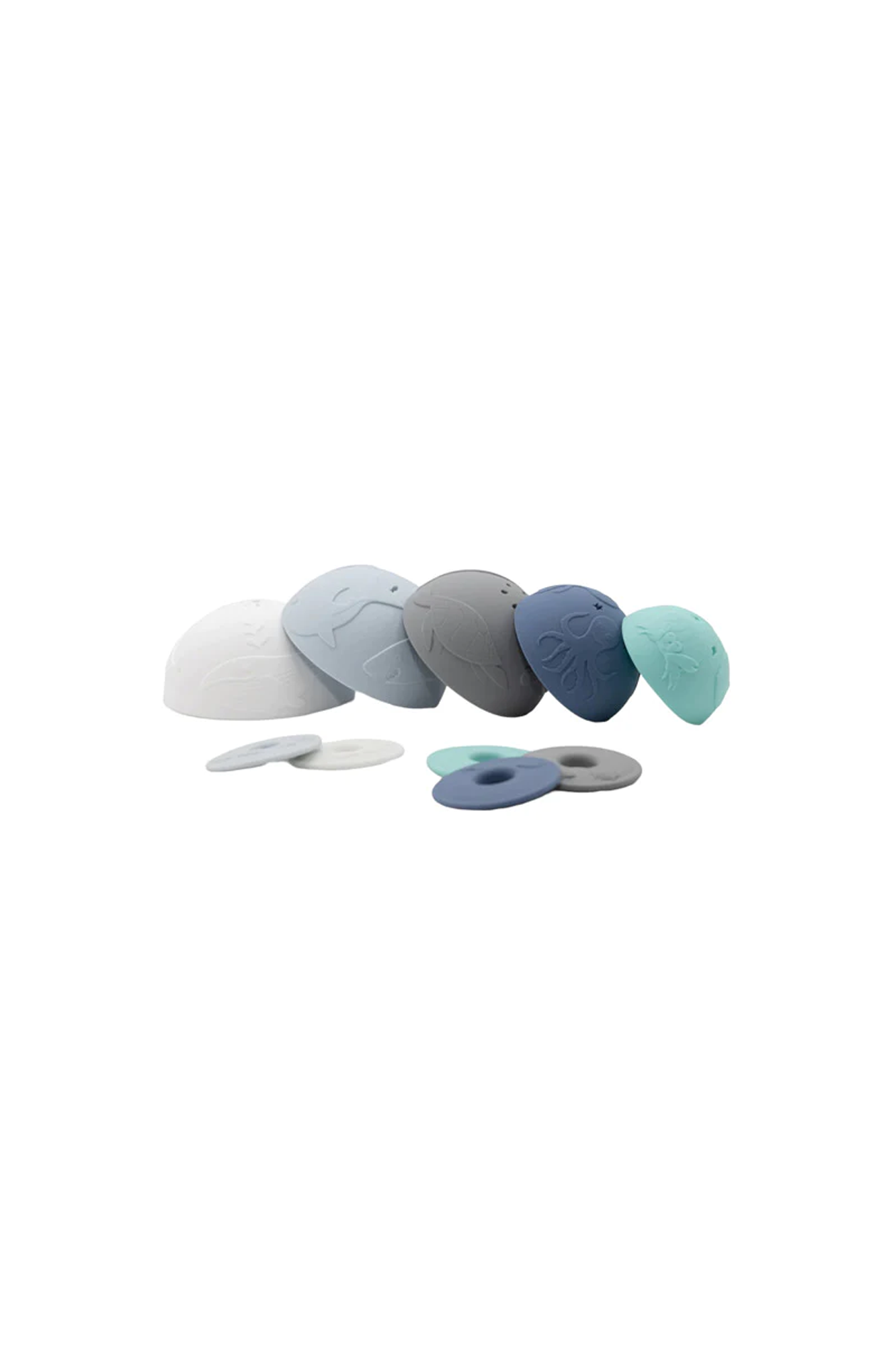 Jellystone Ocean Stacking Cups Pack of 5 - Blue Grey