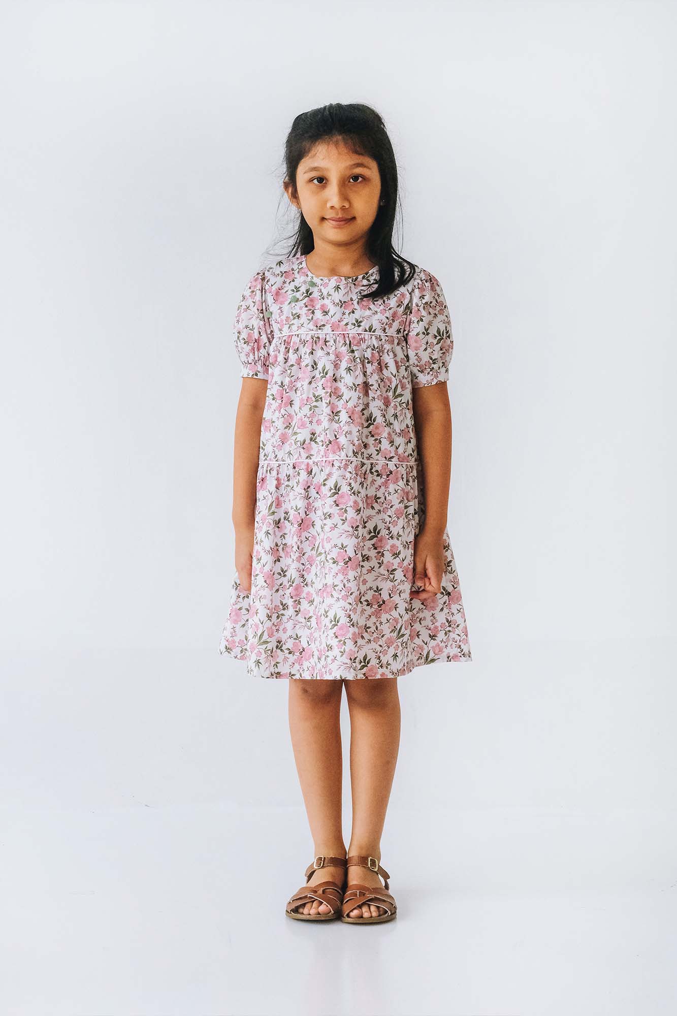 Pink Rosebud Smock Dress