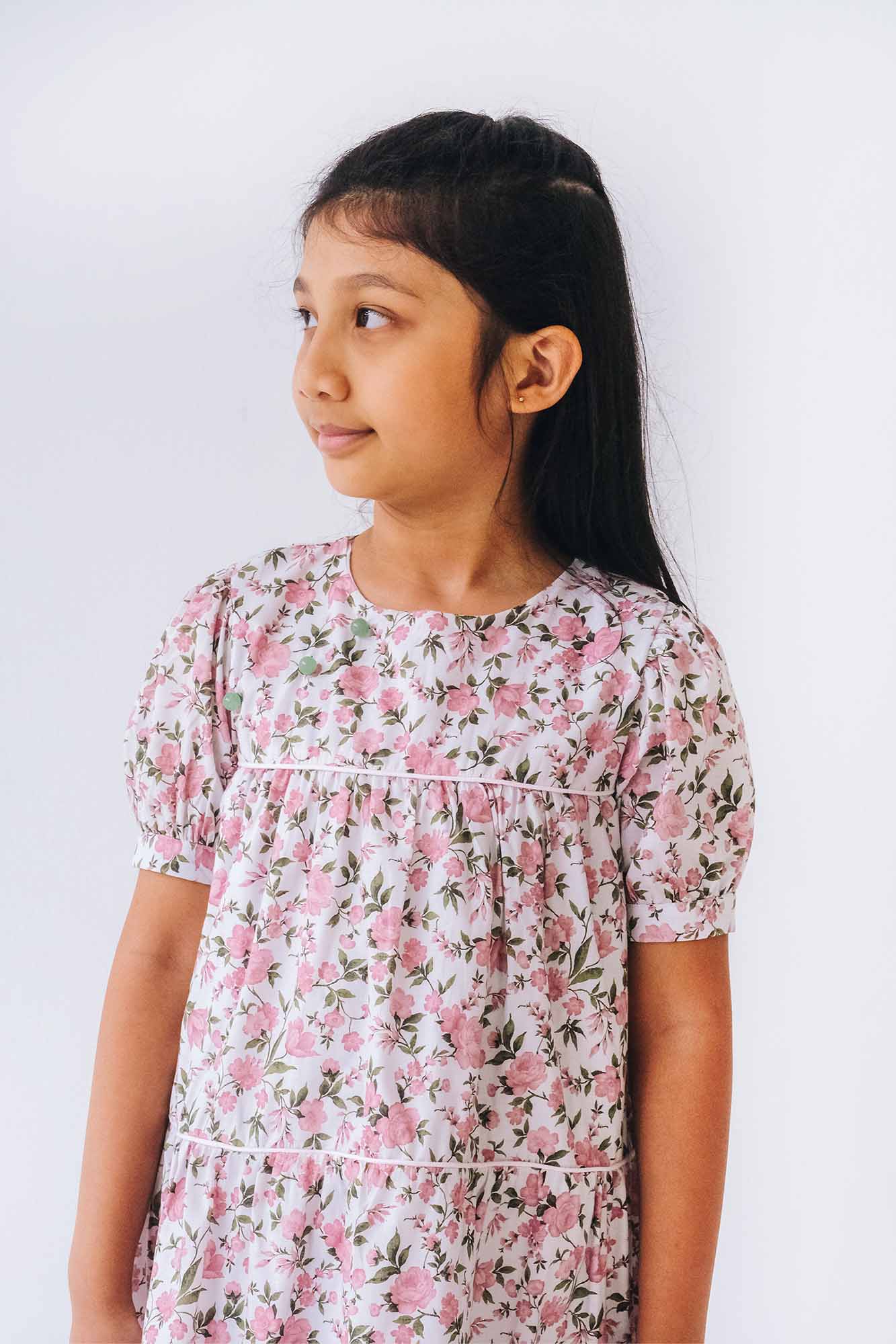 Pink Rosebud Smock Dress