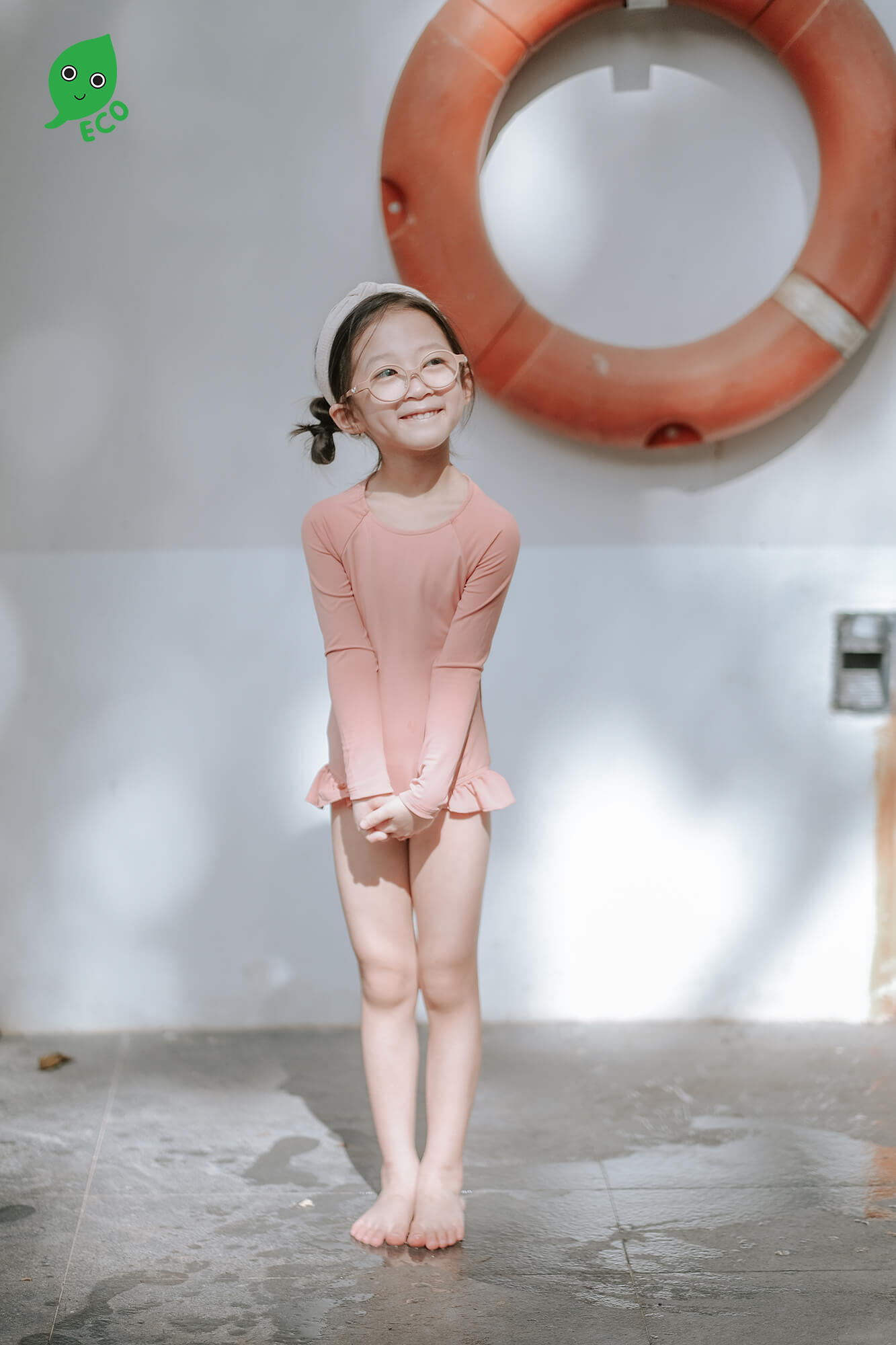 SIENNA RUFFLED RASHGUARD UPF 50+ - Sea Apple