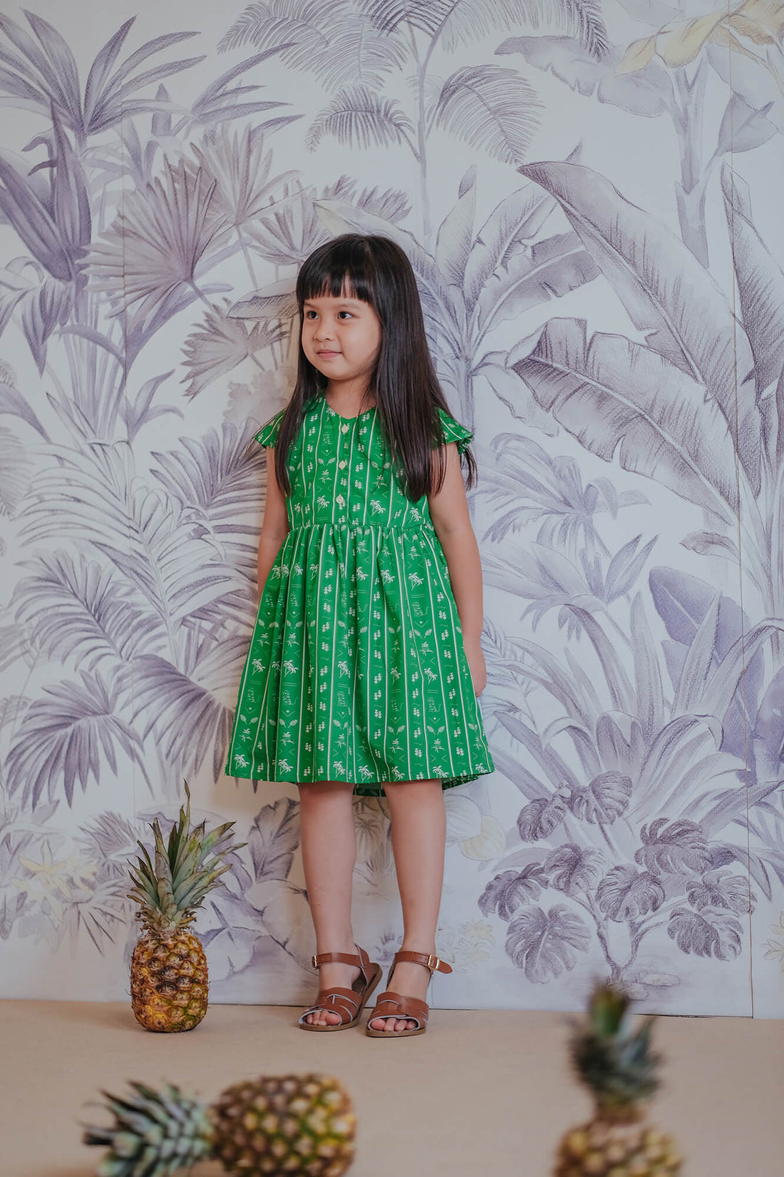 Tiger Stripe Green Vest Dress - Sea Apple