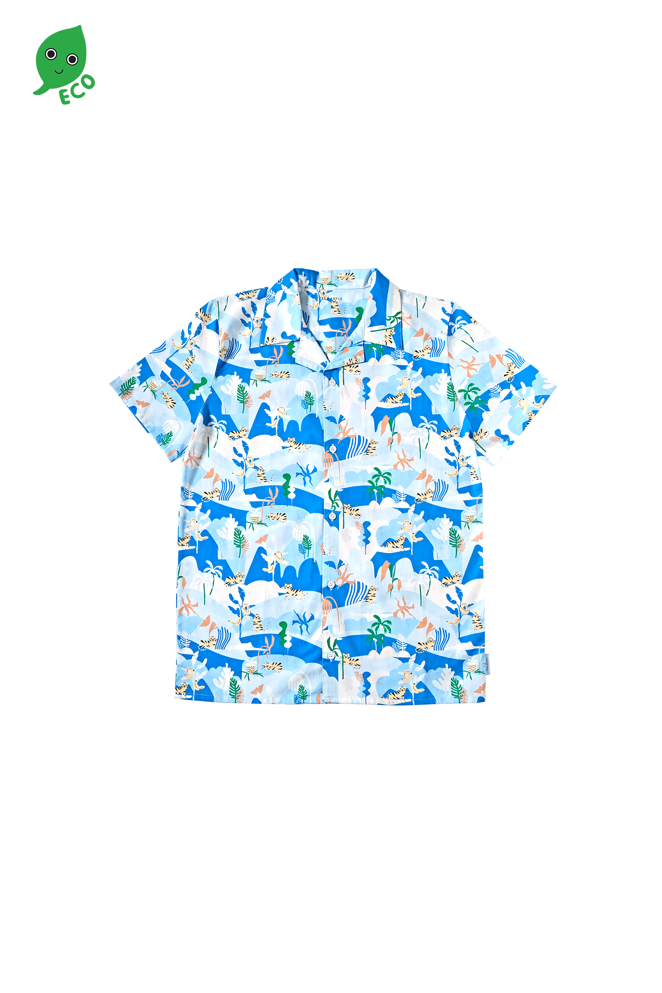Tiger In The Forest Blue Adults Hawaiian - Sea Apple